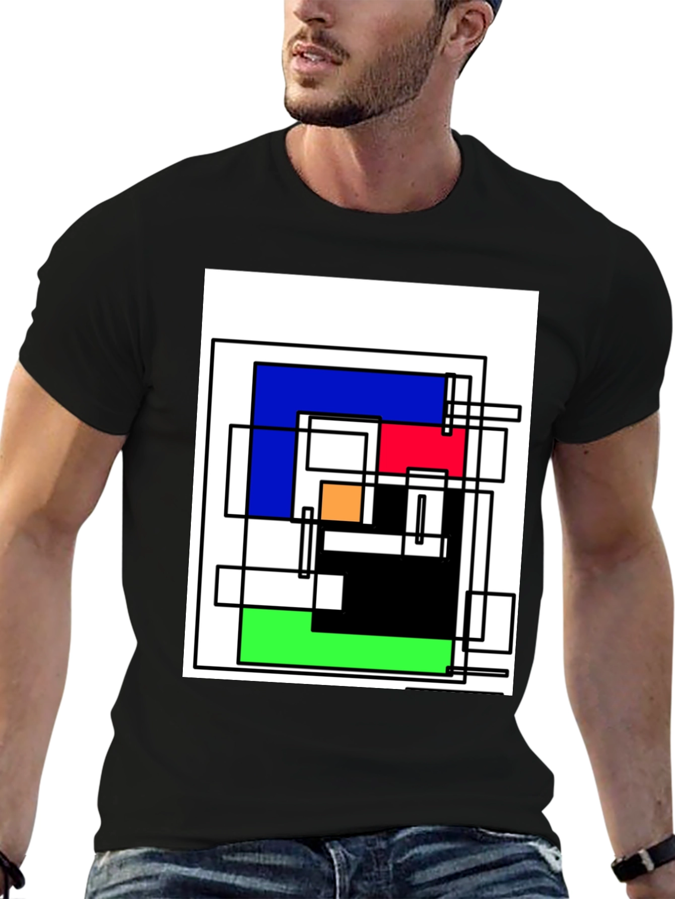 Abstract Geometric Art T-Shirt - Mondrian Style