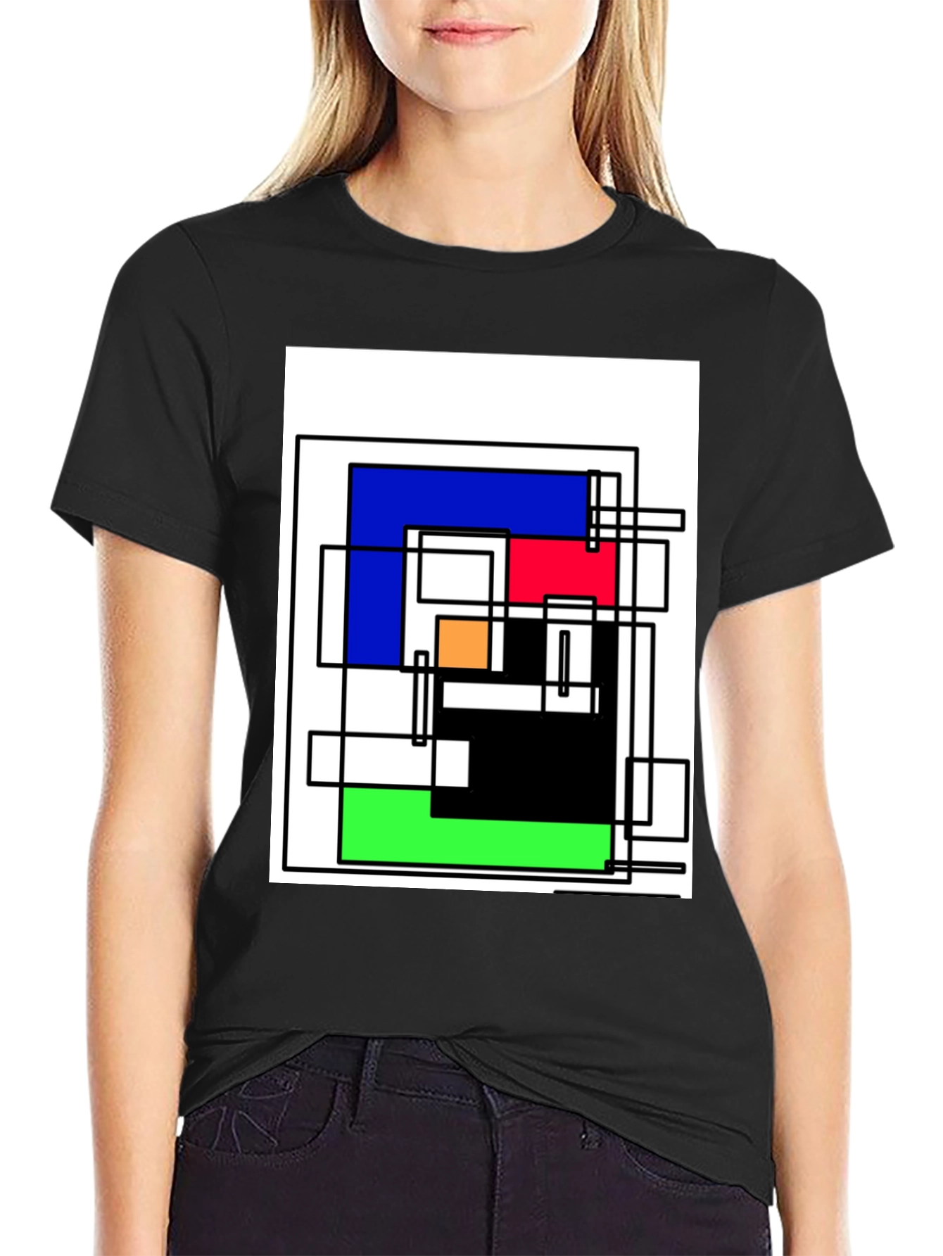 Abstract Geometric Art T-Shirt - Mondrian Style