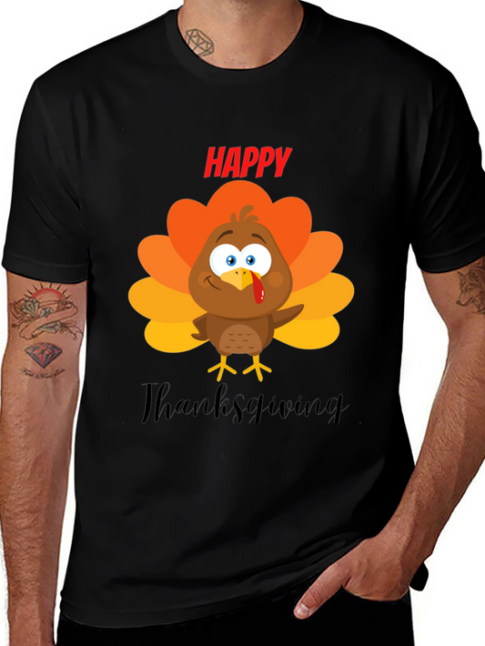 Happy Thanksgiving Turkey Graphic T-Shirt
