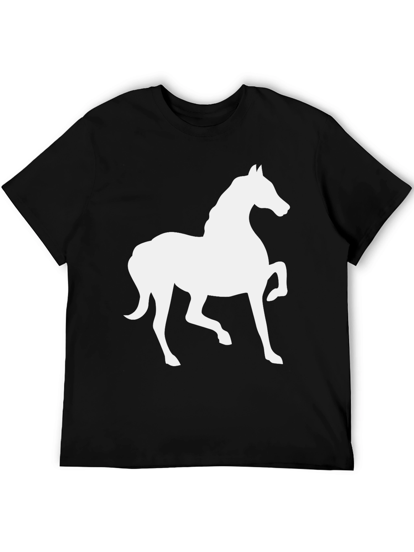 Horse Silhouette T-Shirt - Black Cotton Tee