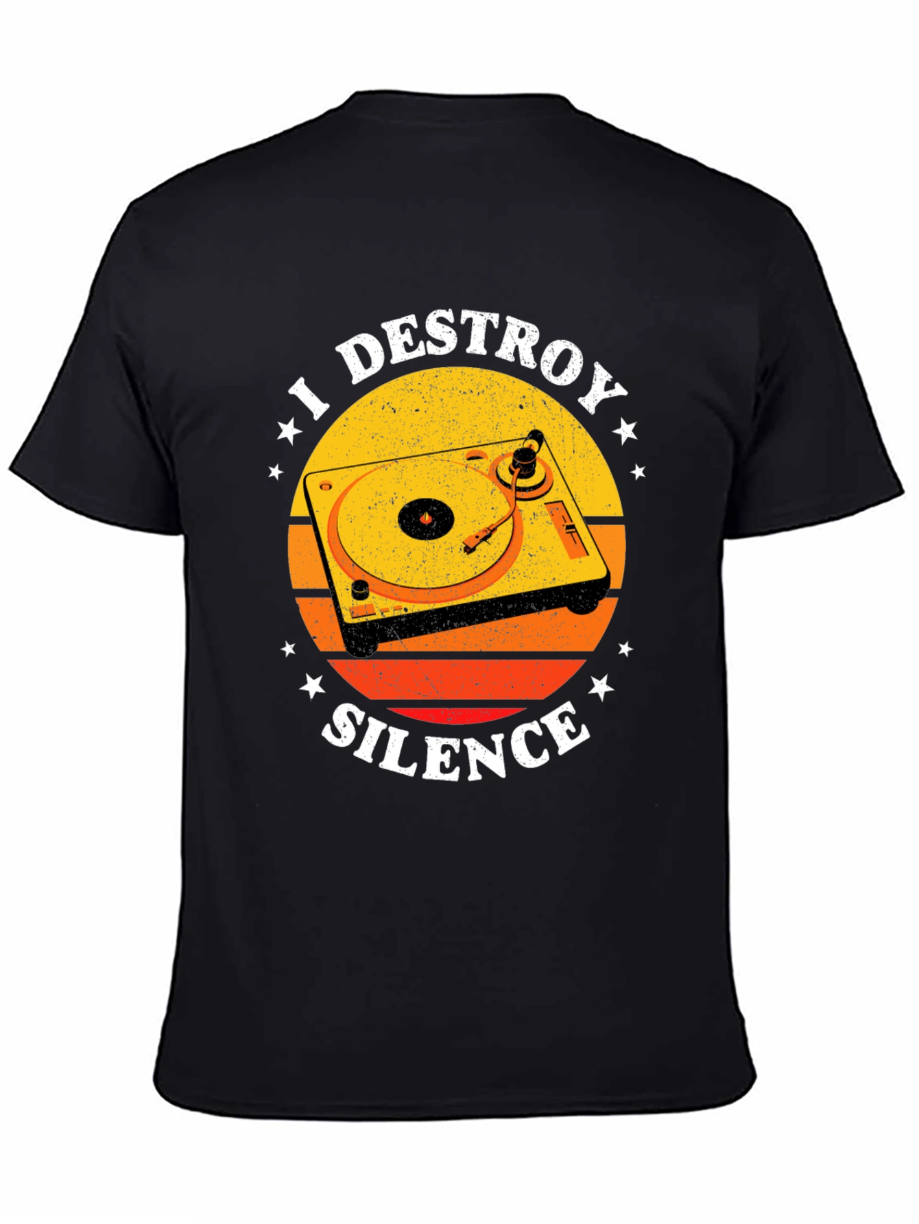 I Destroy Silence DJ Turntable Graphic T-Shirt