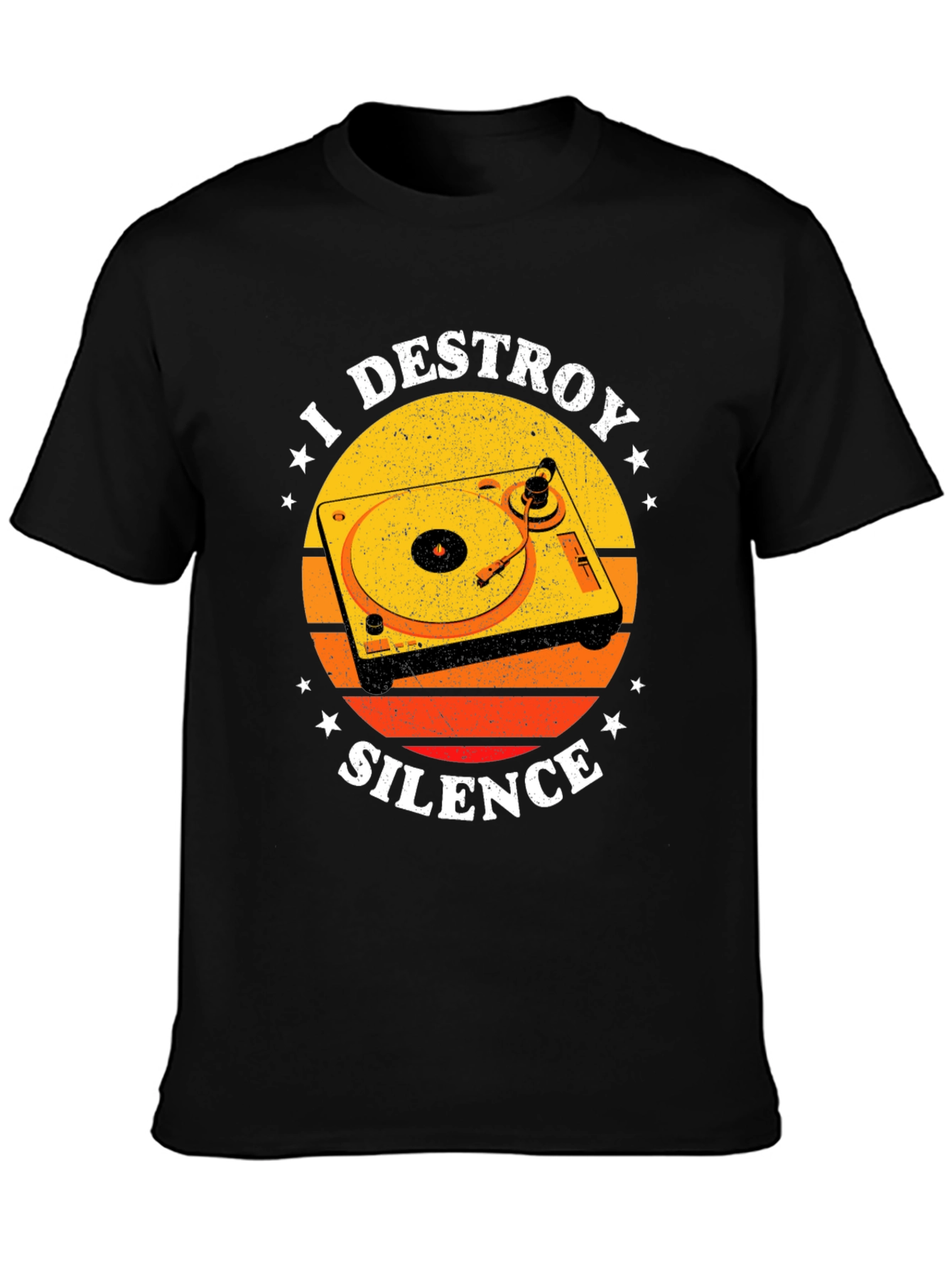 I Destroy Silence DJ Turntable Graphic T-Shirt