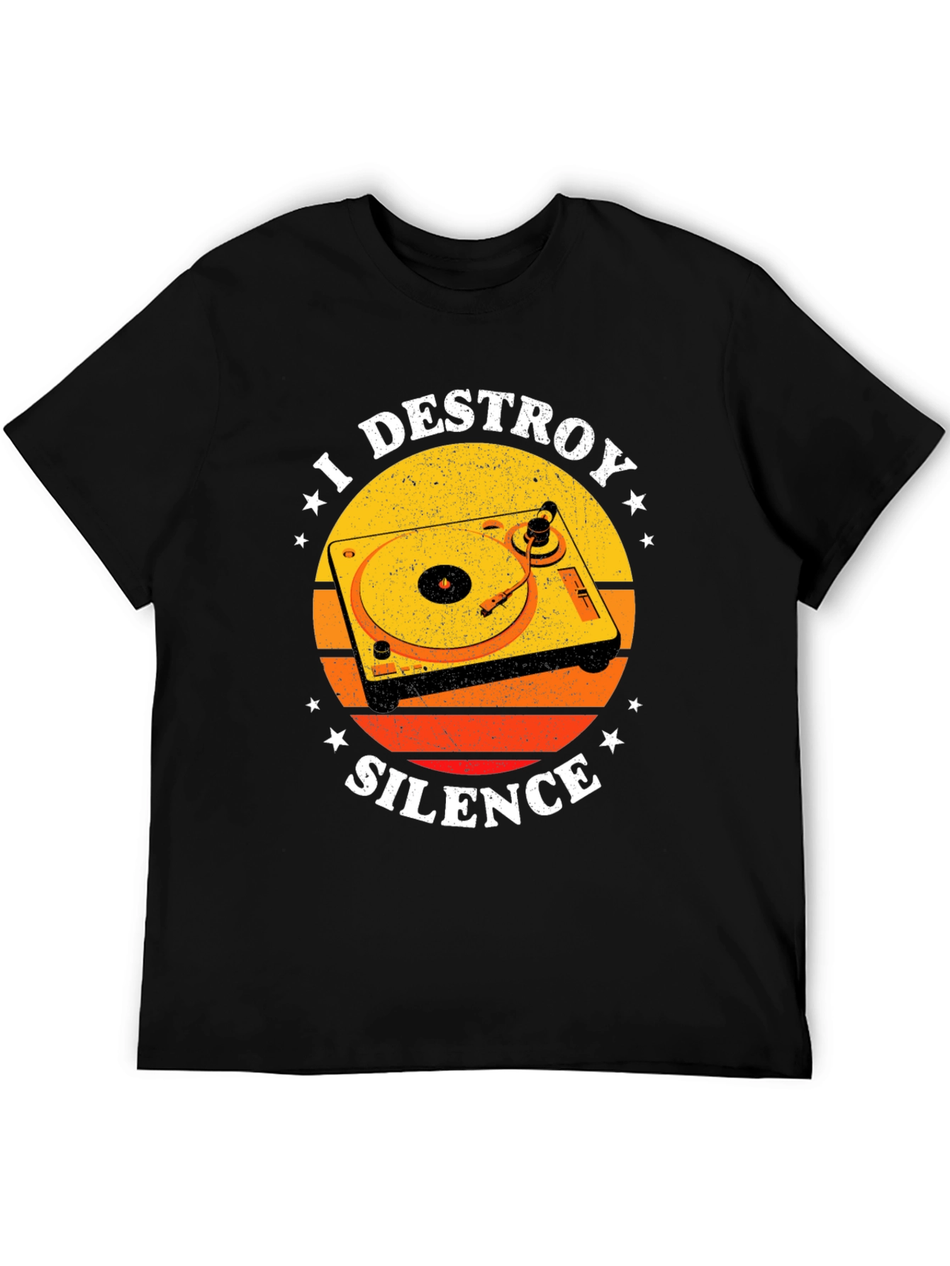 I Destroy Silence DJ Turntable Graphic T-Shirt