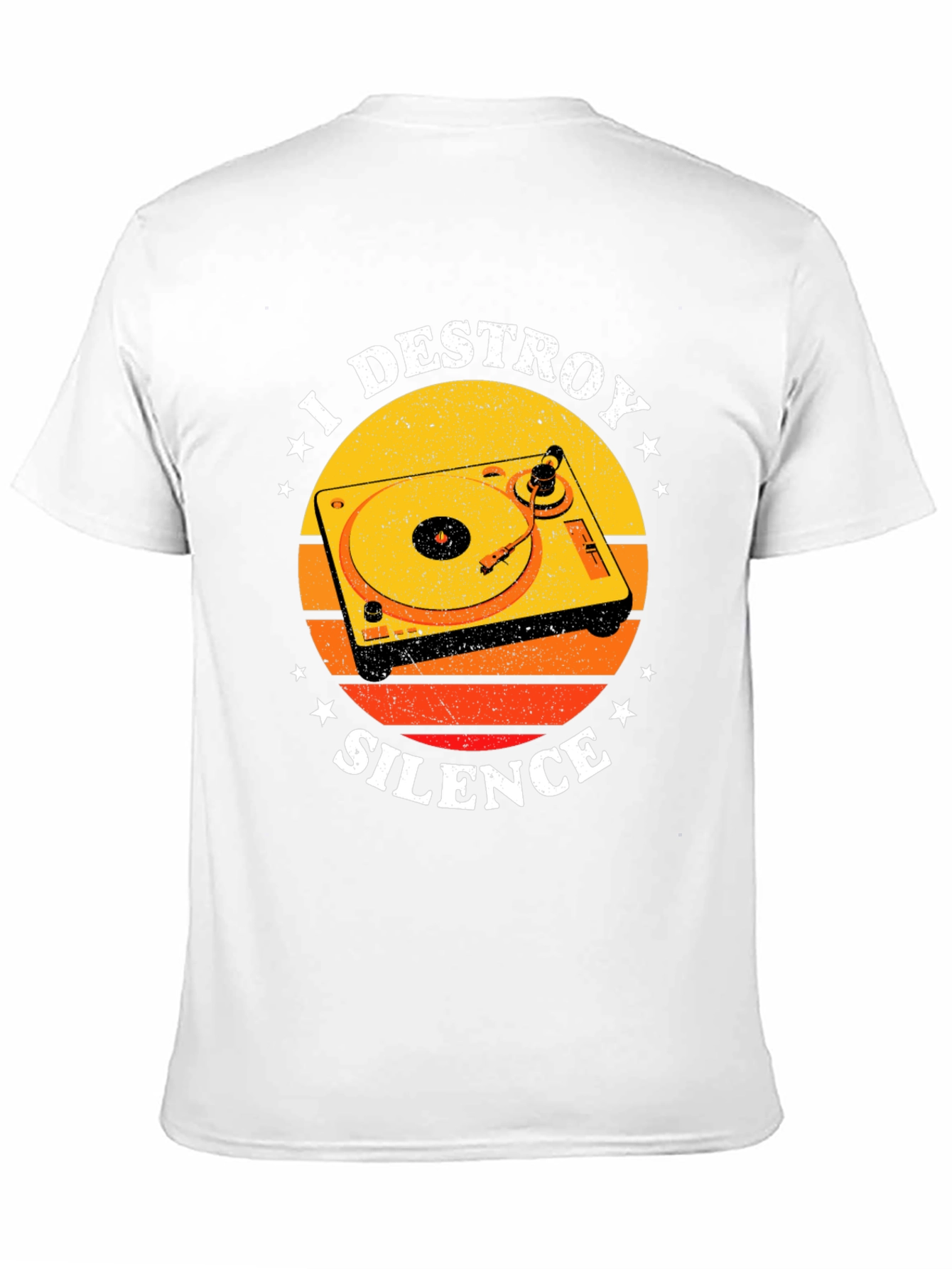 I Destroy Silence DJ Turntable Graphic T-Shirt