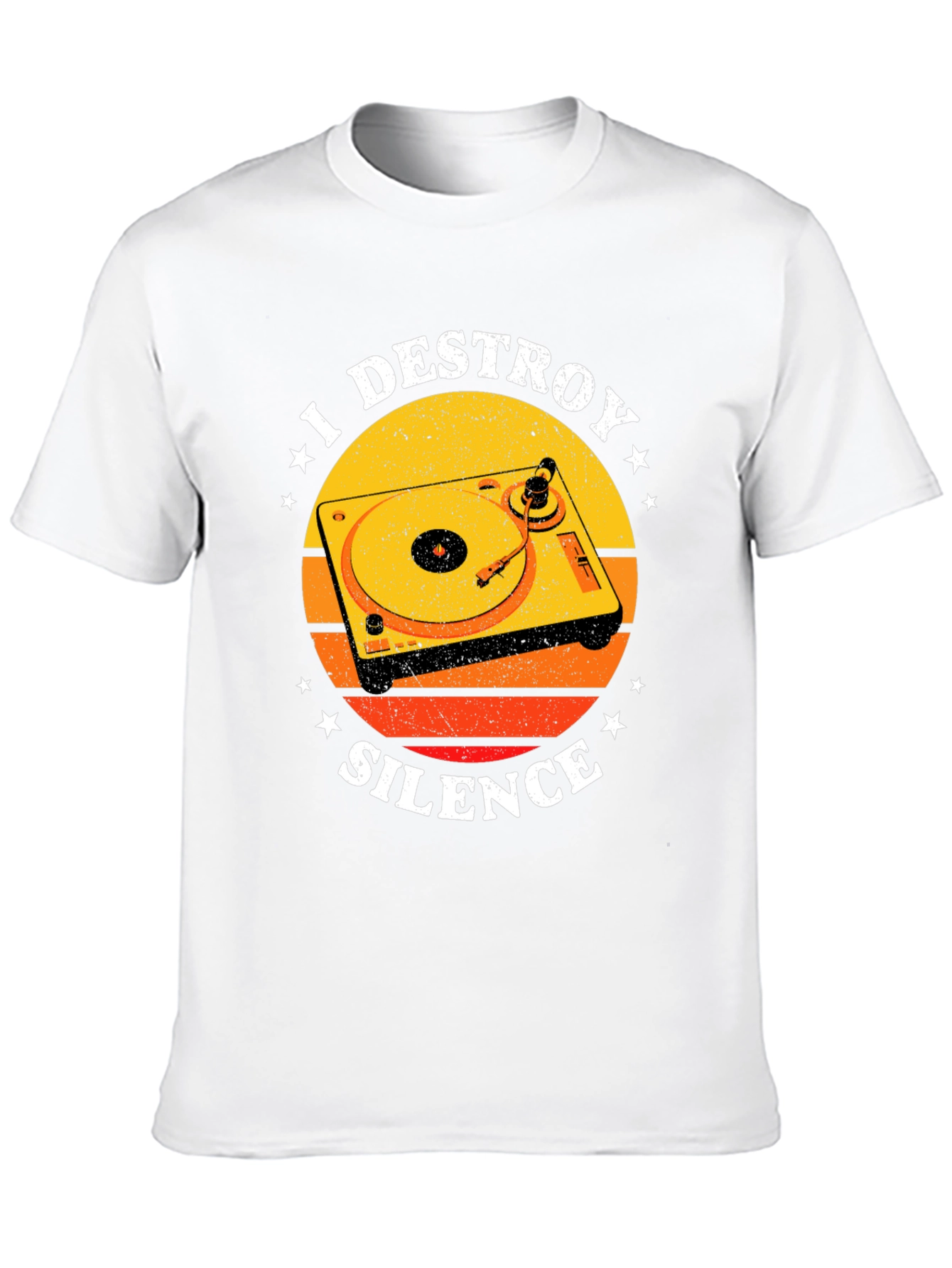 I Destroy Silence DJ Turntable Graphic T-Shirt