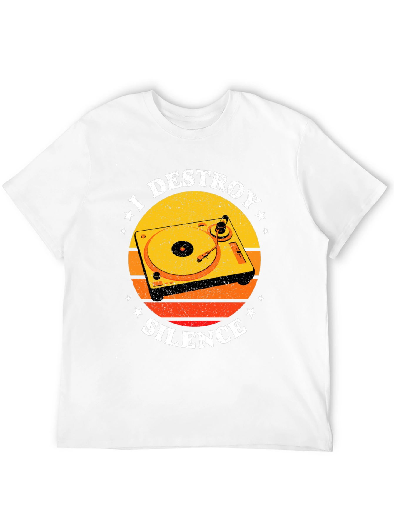 I Destroy Silence DJ Turntable Graphic T-Shirt