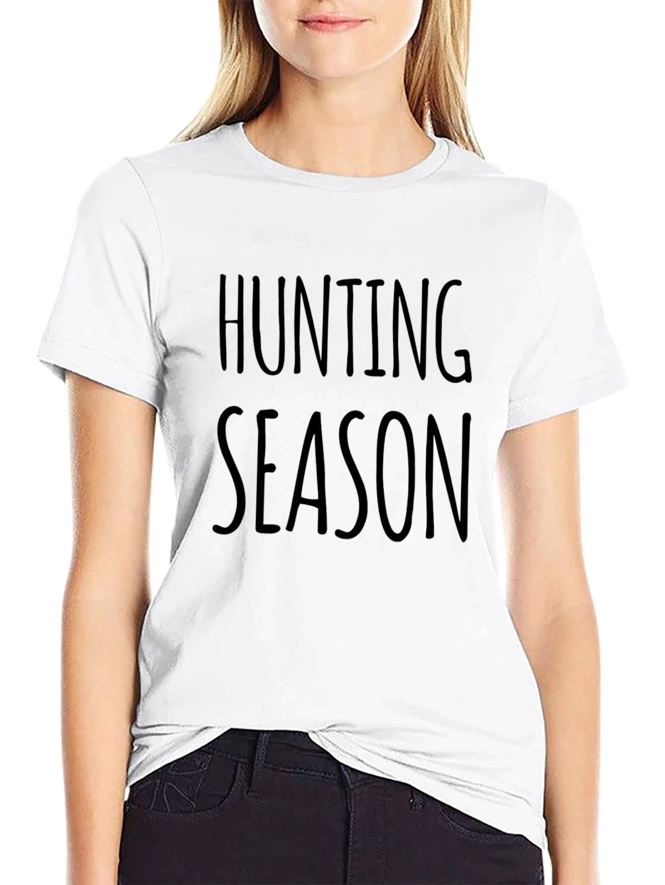 Hunting Season Graphic Print Black T-Shirt