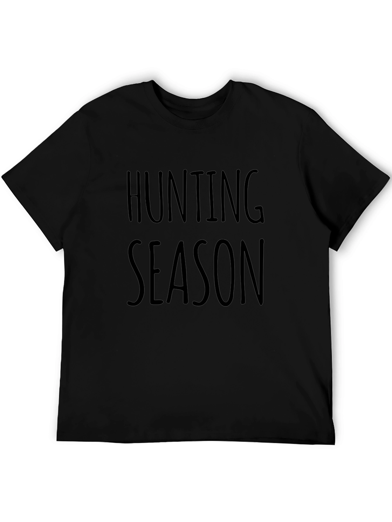 Hunting Season Graphic Print Black T-Shirt