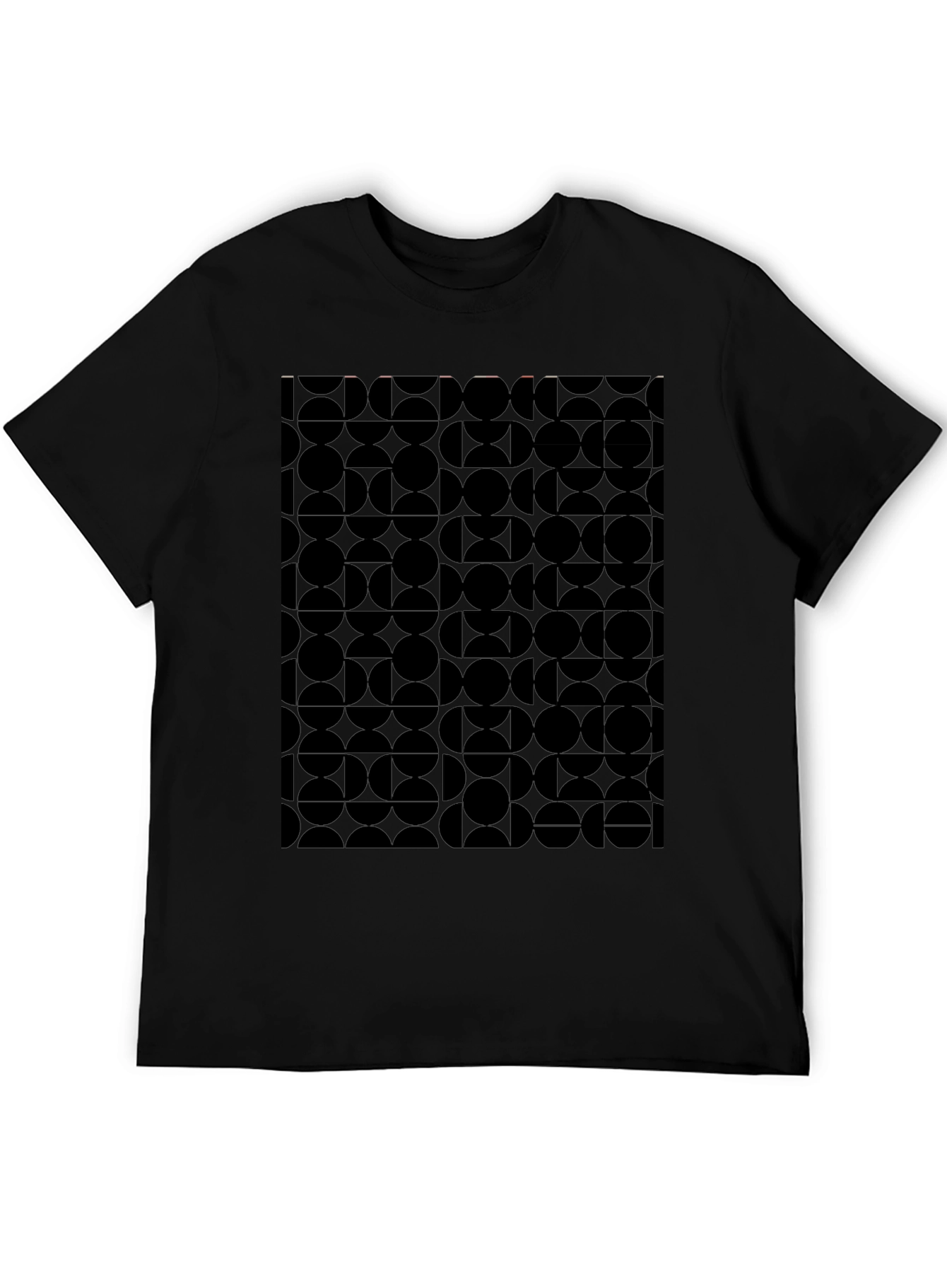 Abstract Geometric Black T-Shirt