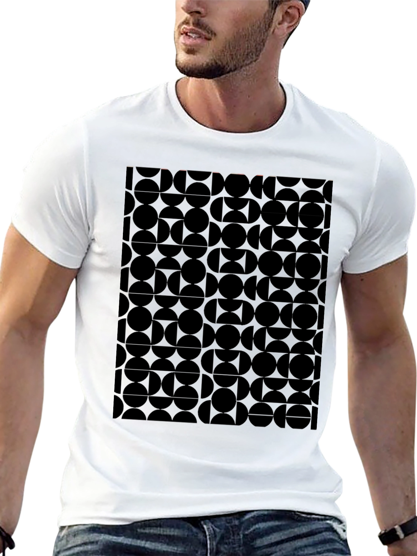 Abstract Geometric Black T-Shirt
