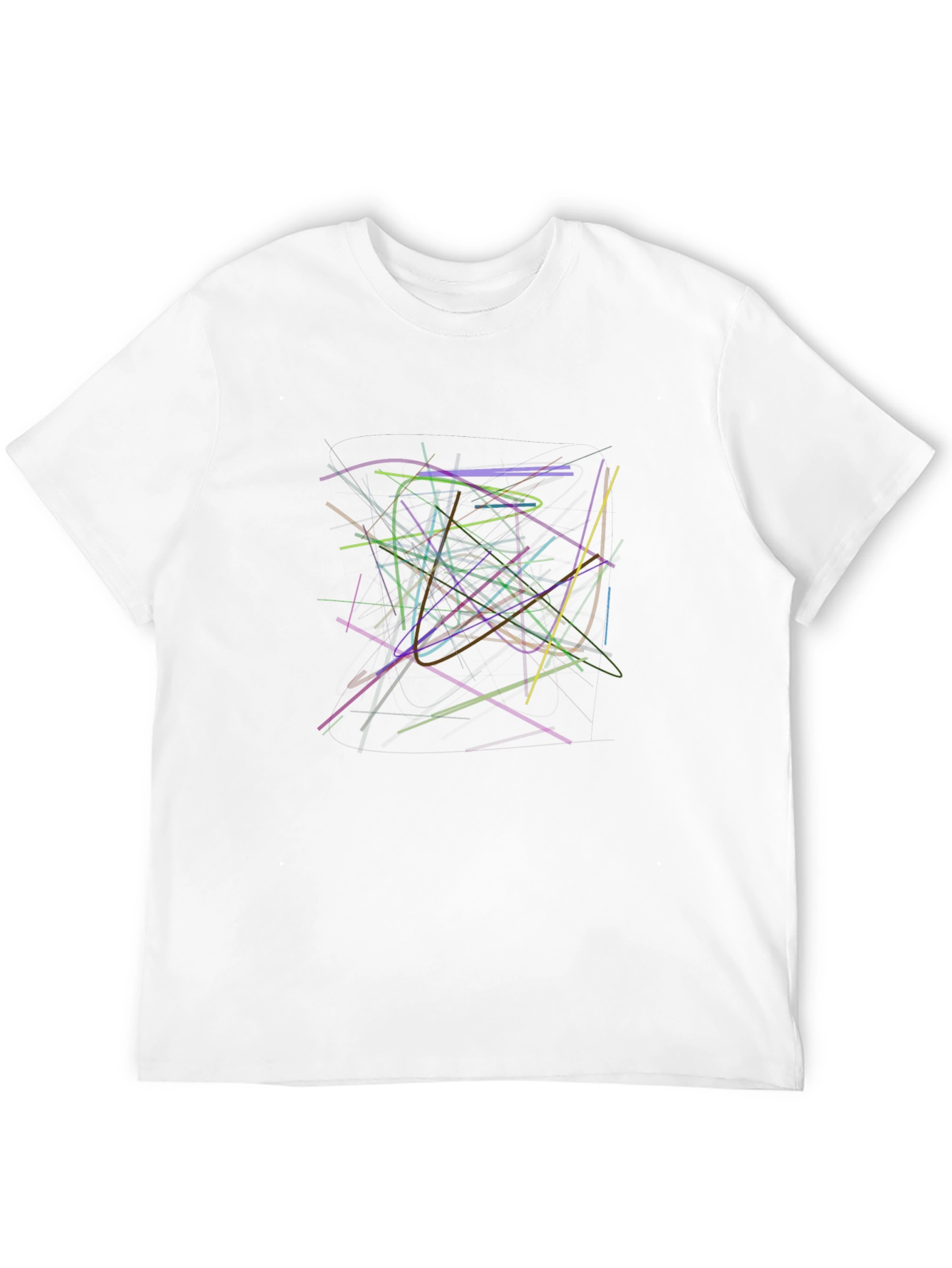 Abstract Line Art Black T-Shirt