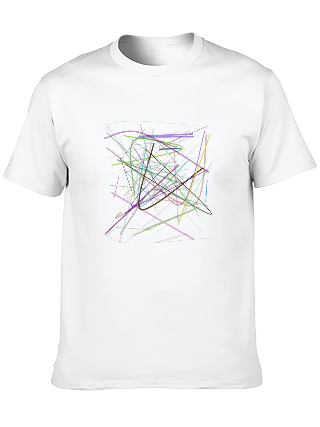 Abstract Line Art Black T-Shirt