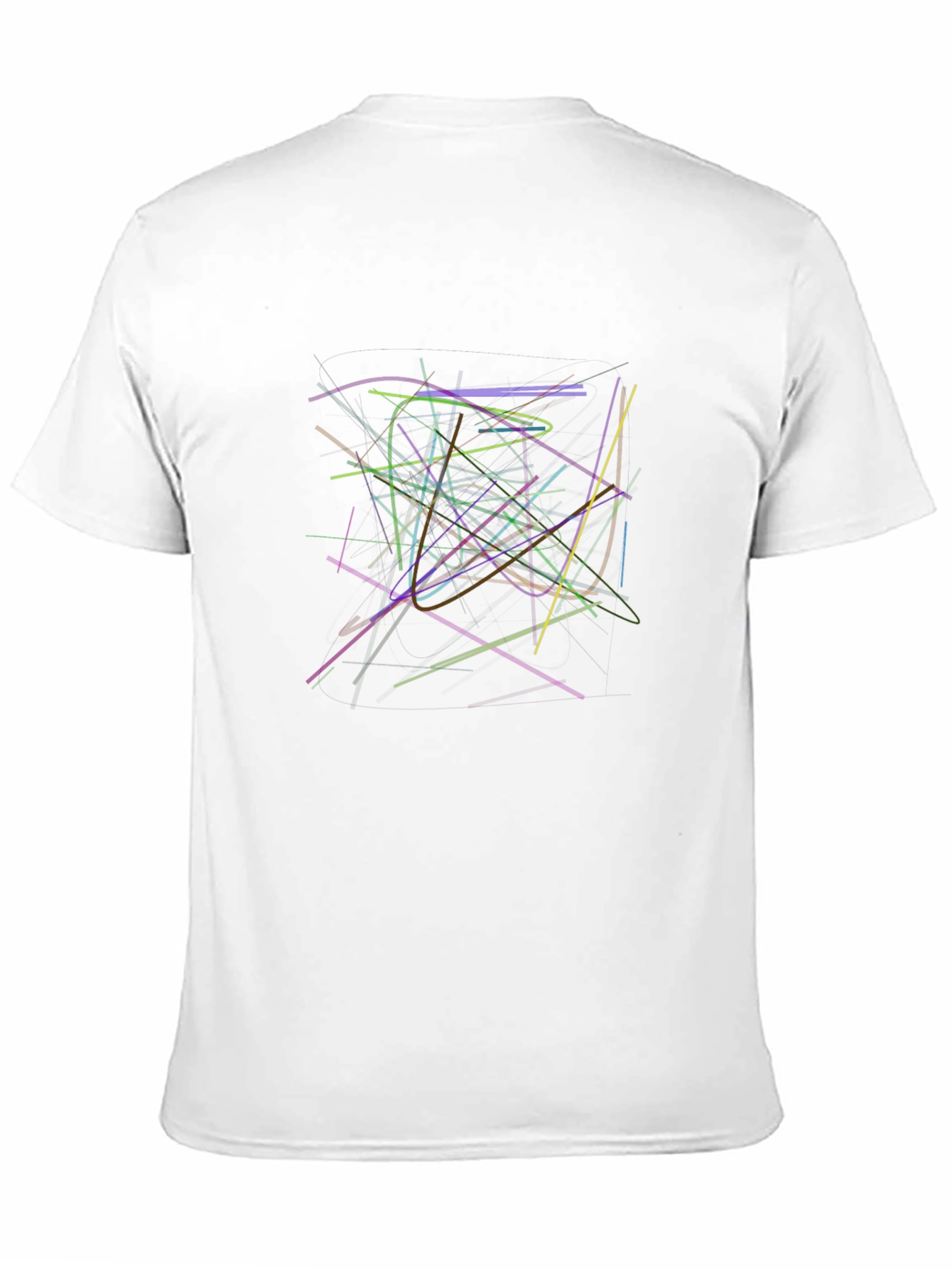 Abstract Line Art Black T-Shirt