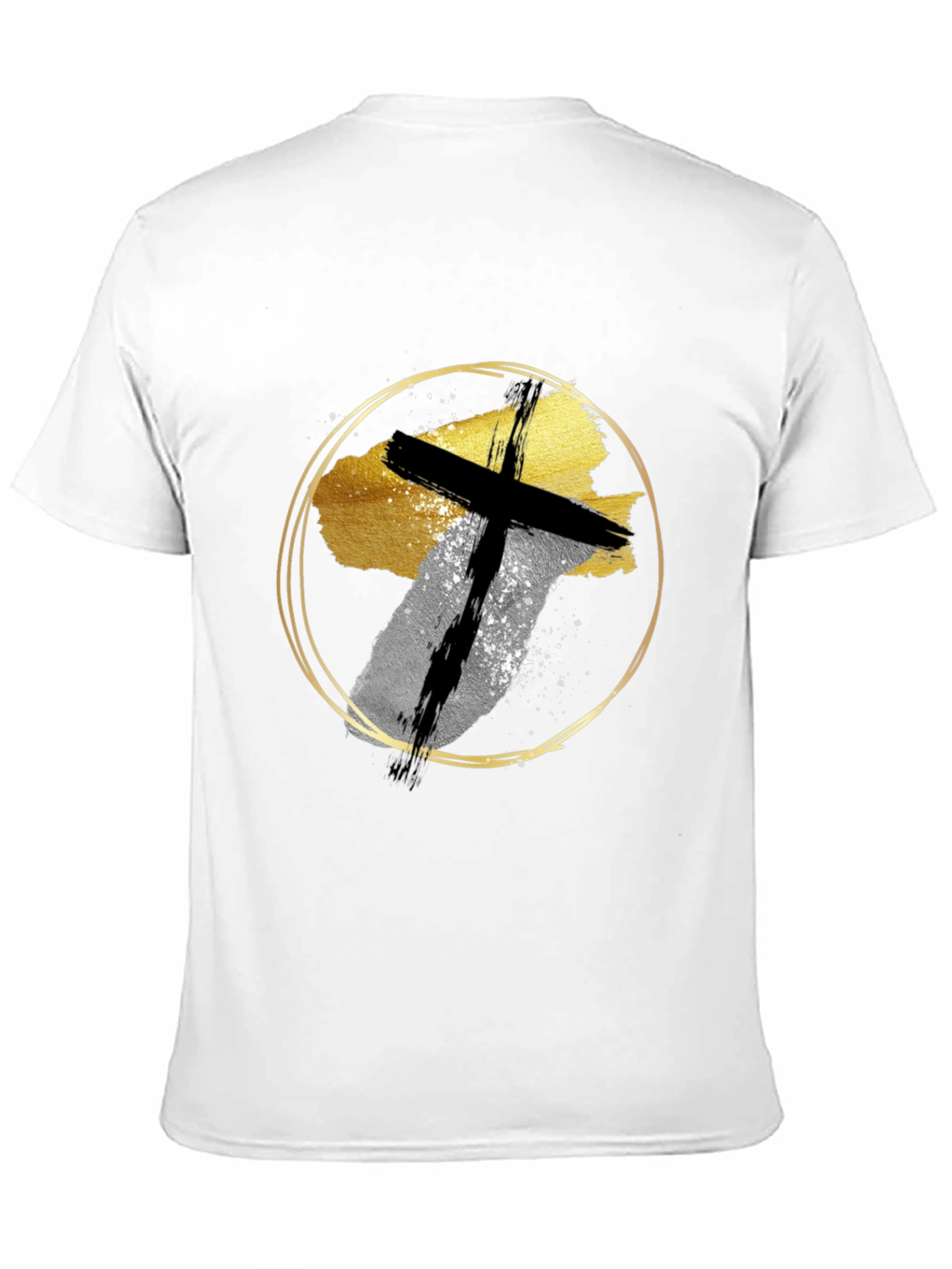 Abstract Cross Graphic Print Black T-Shirt