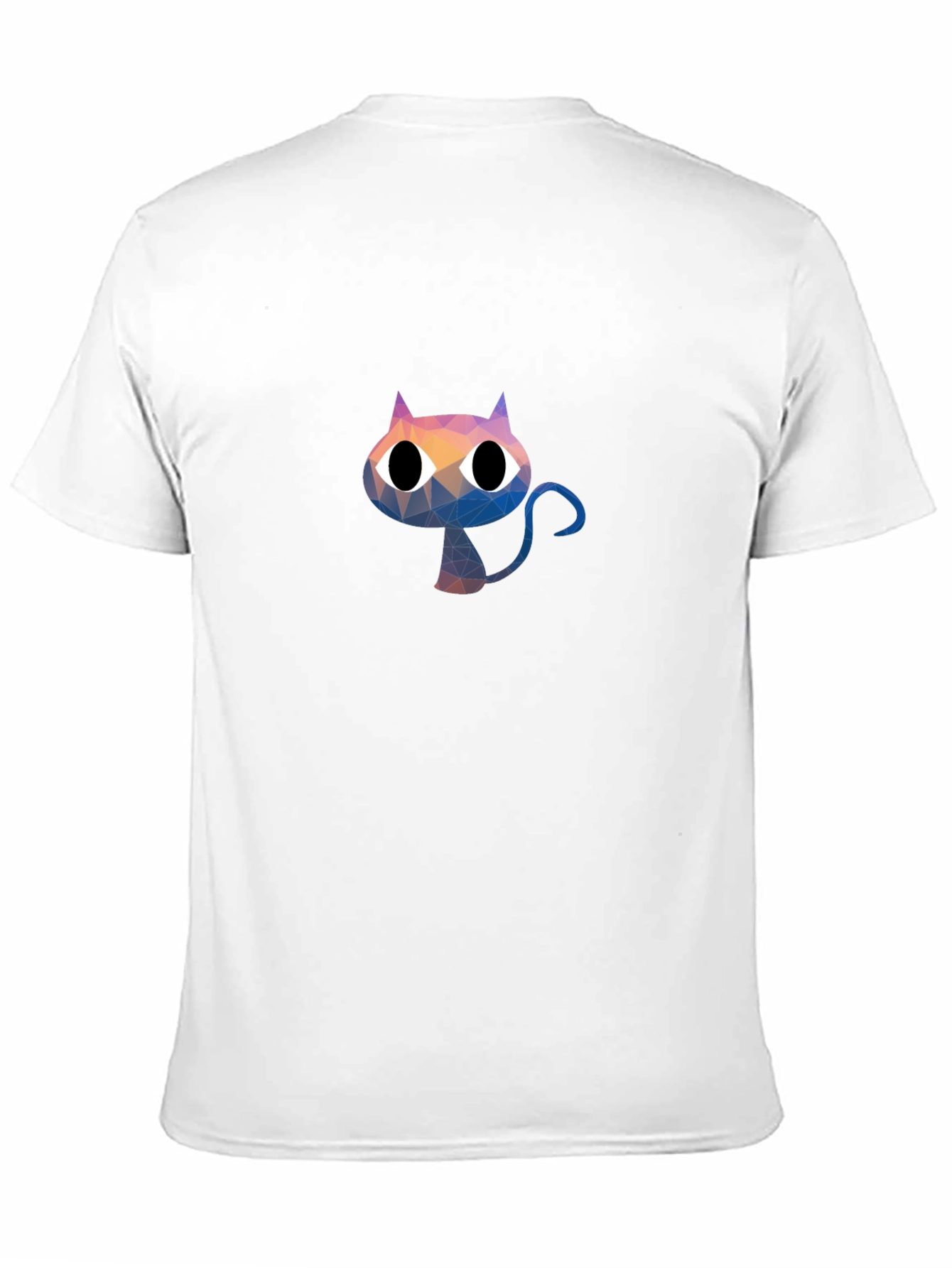 Abstract Cat Graphic Print Black T-Shirt