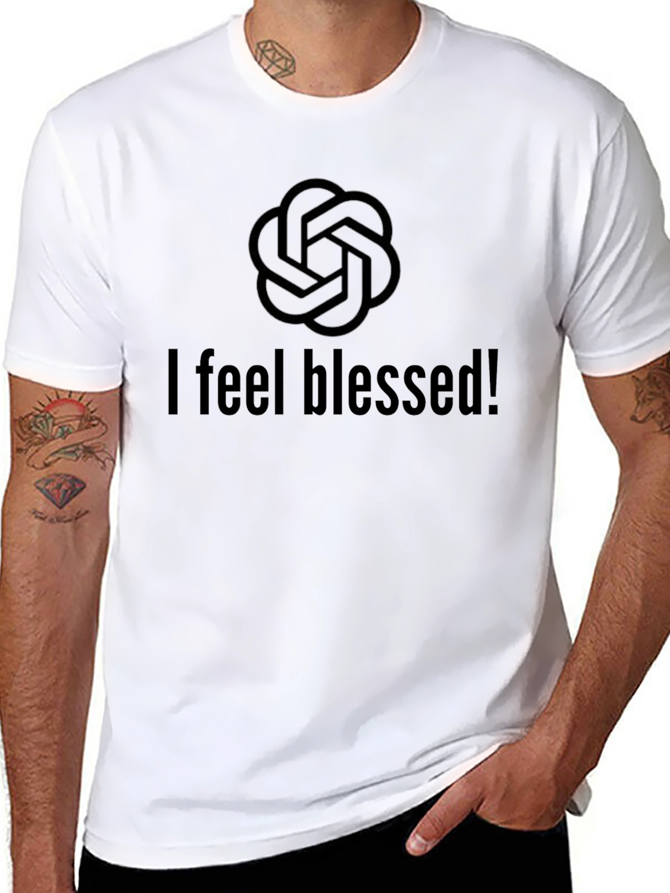I Feel Blessed Black T-Shirt