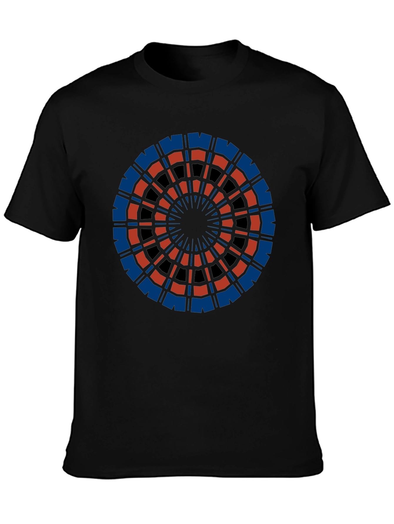 Abstract Geometric Circle Graphic Tee - Black