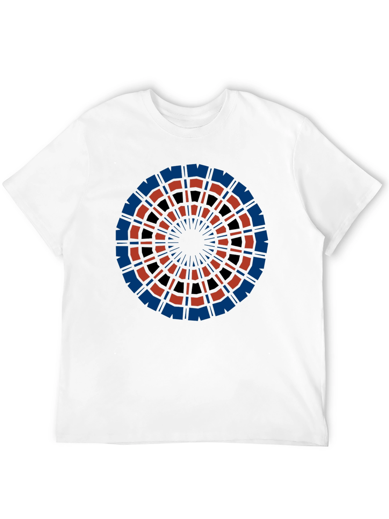 Abstract Geometric Circle Graphic Tee - Black