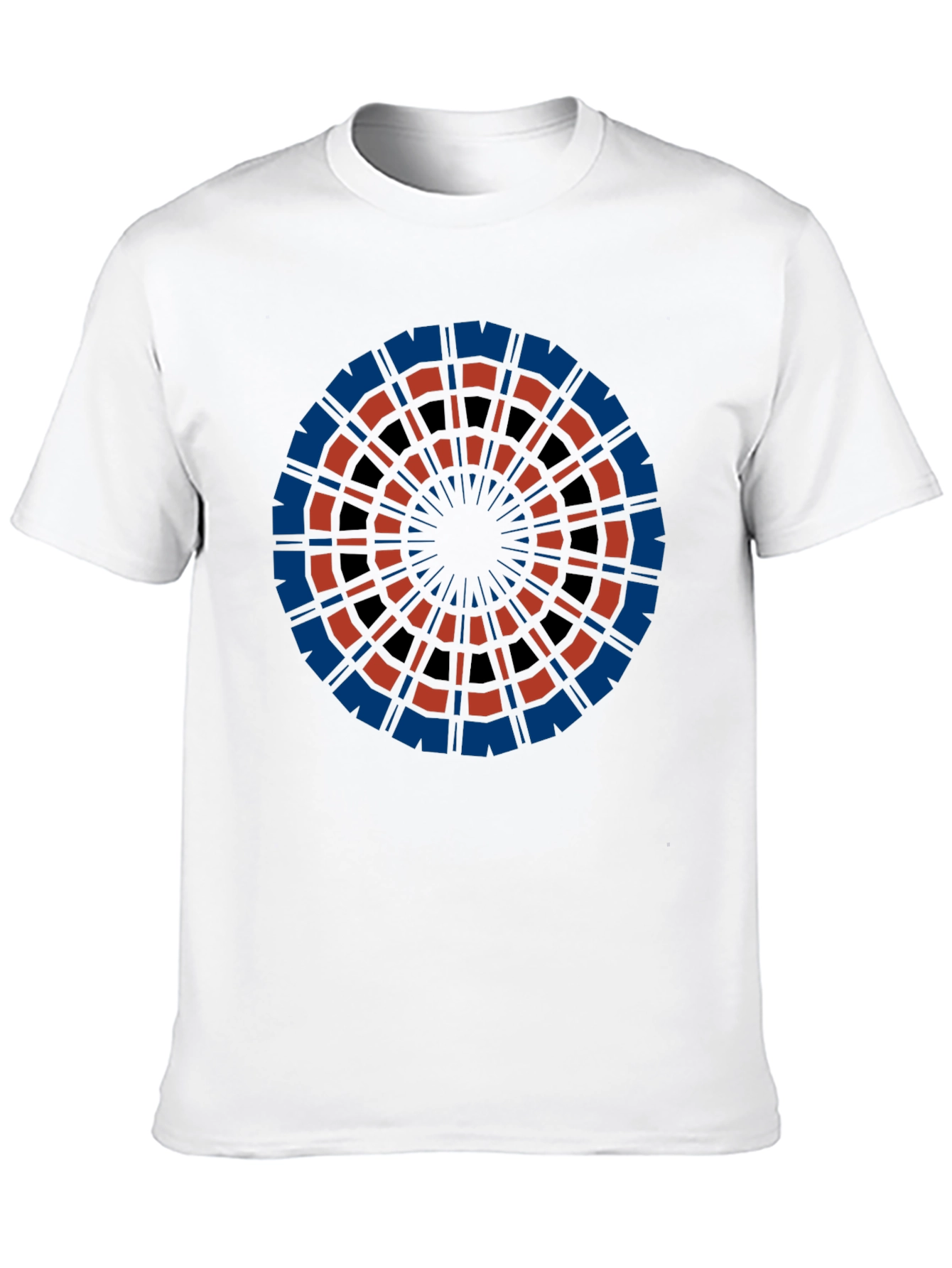 Abstract Geometric Circle Graphic Tee - Black