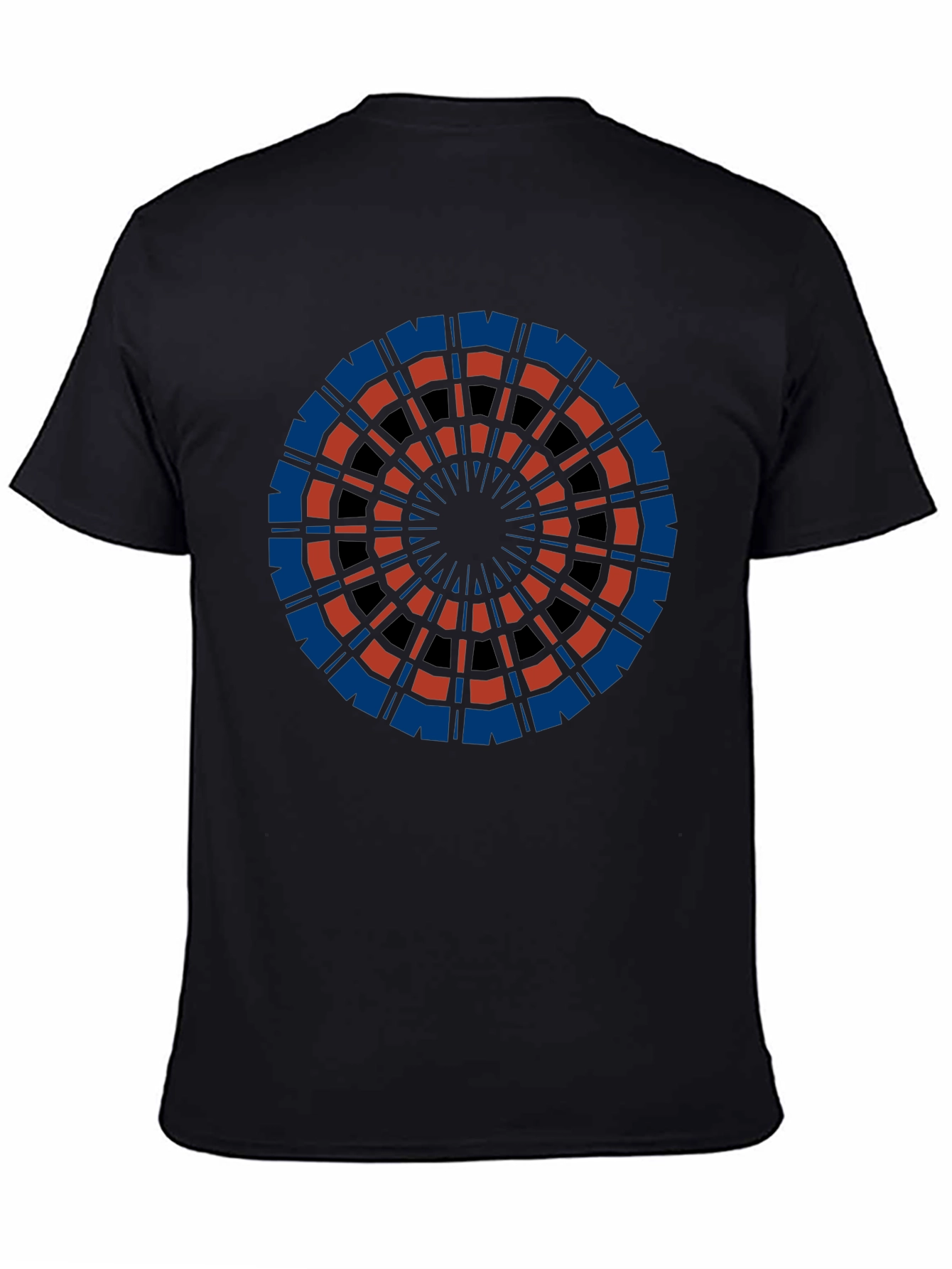 Abstract Geometric Circle Graphic Tee - Black