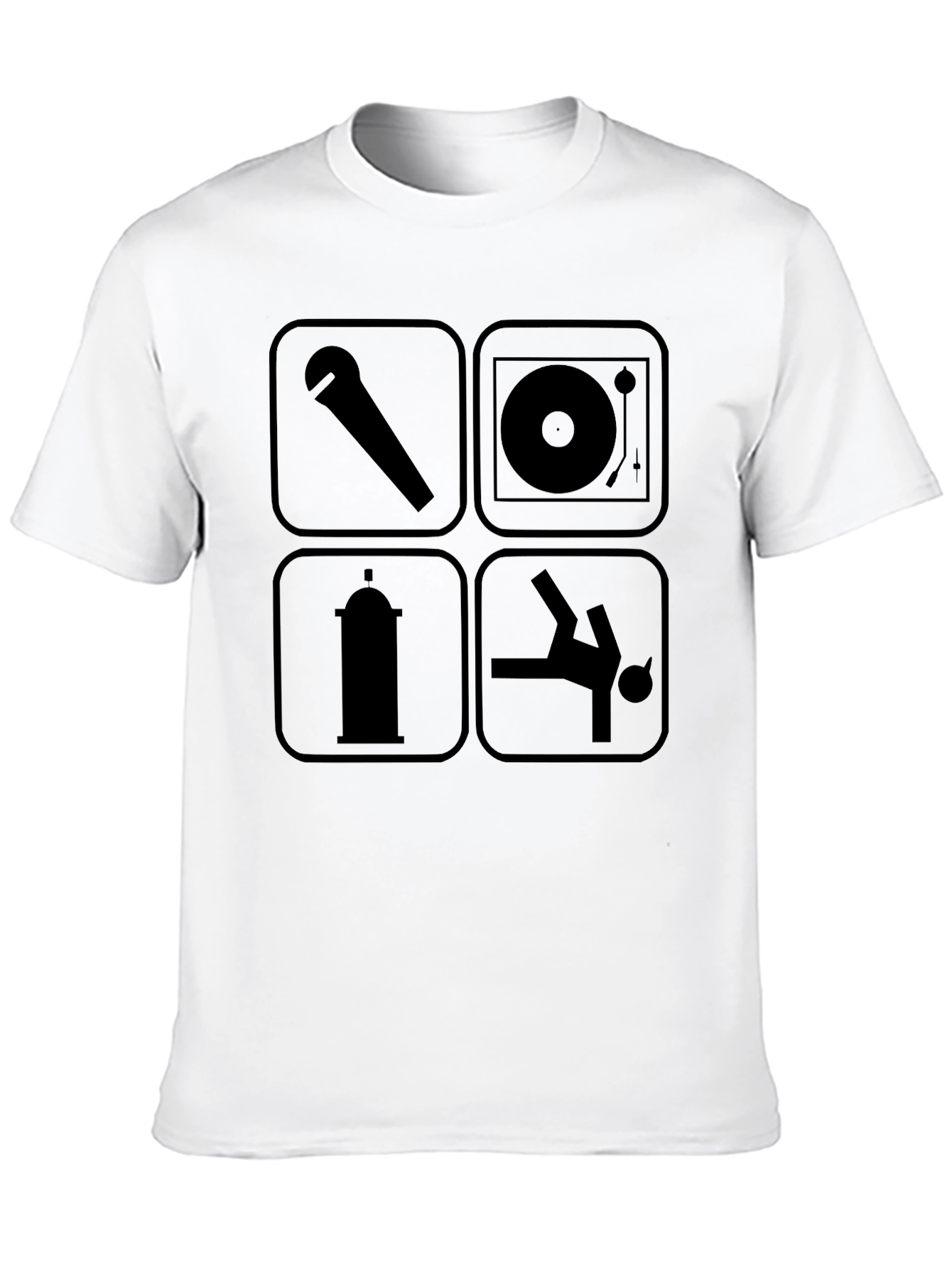 Hip Hop Culture Icons Black T-Shirt