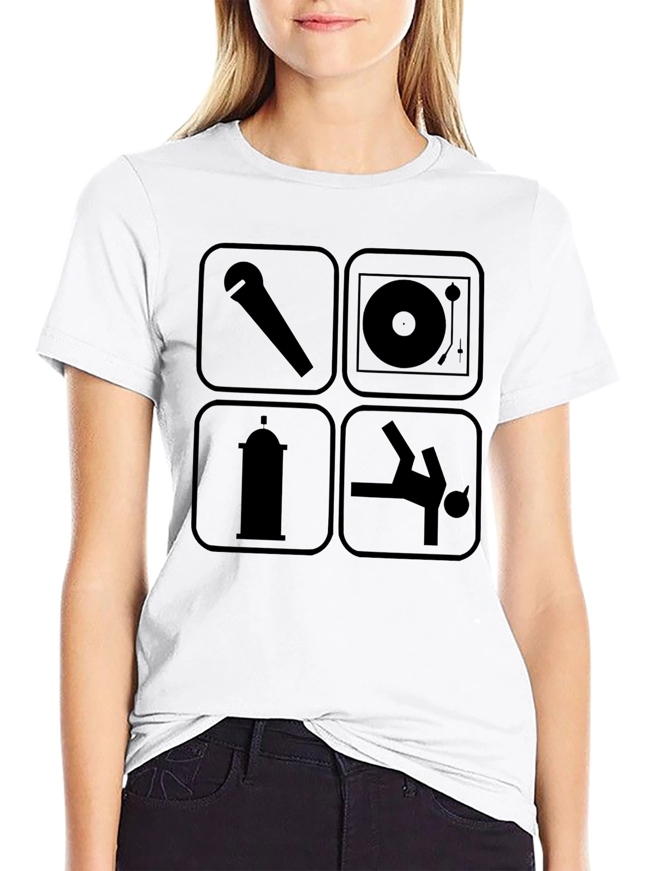 Hip Hop Culture Icons Black T-Shirt
