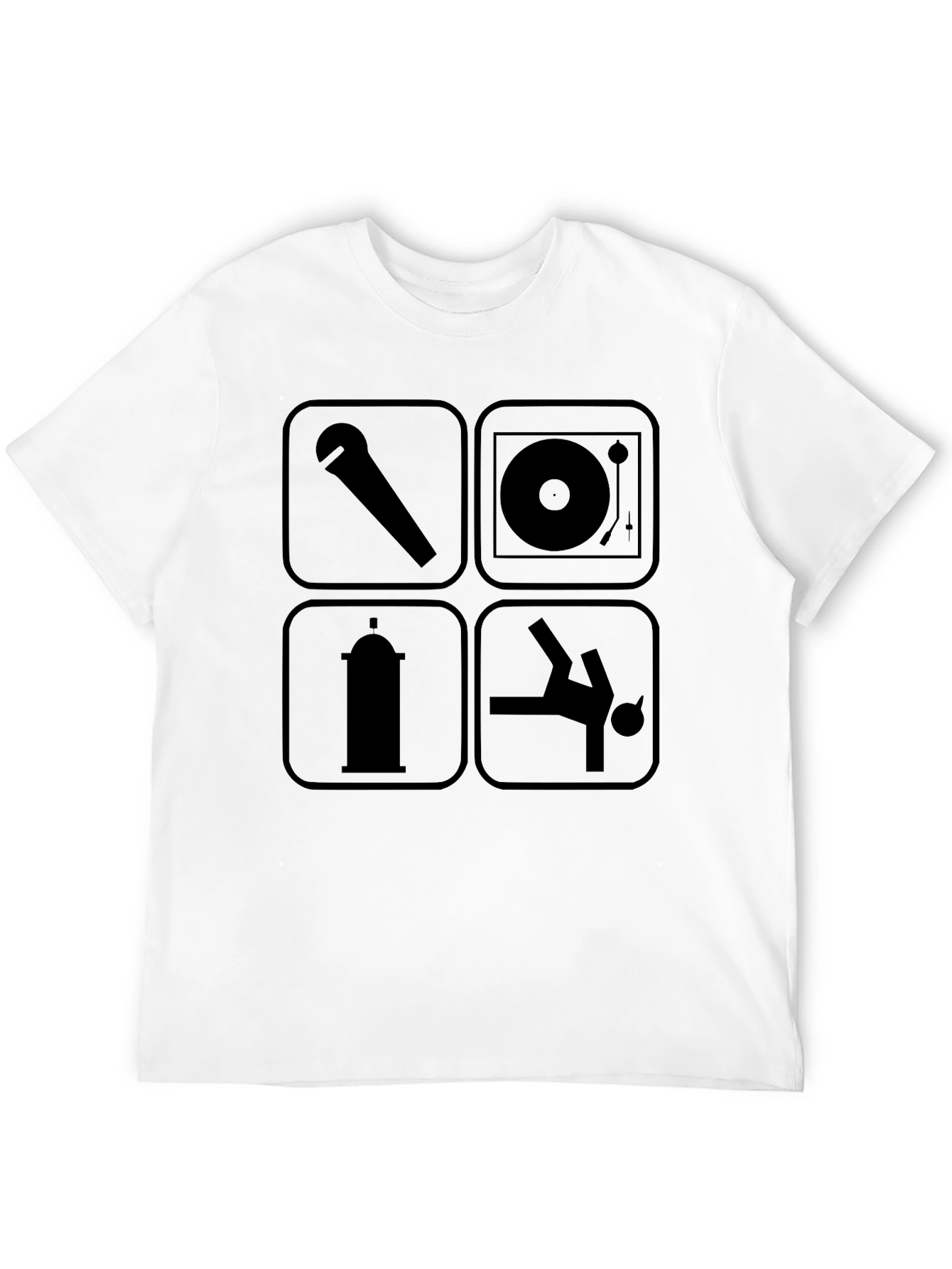 Hip Hop Culture Icons Black T-Shirt