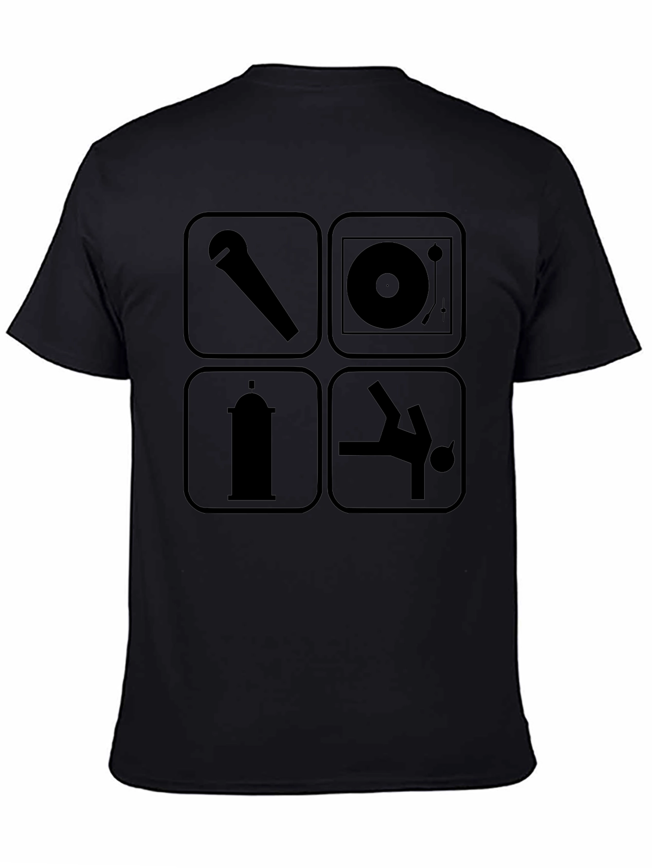 Hip Hop Culture Icons Black T-Shirt