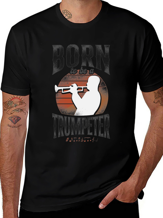 Horn Trumpeter Graphic Tee - Black