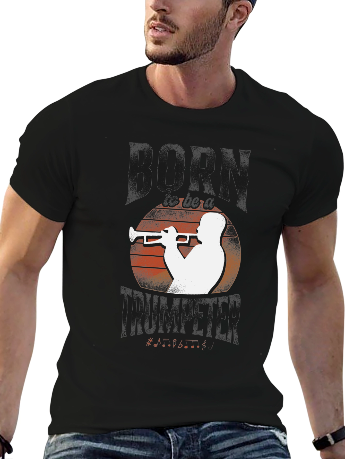 Horn Trumpeter Graphic Tee - Black
