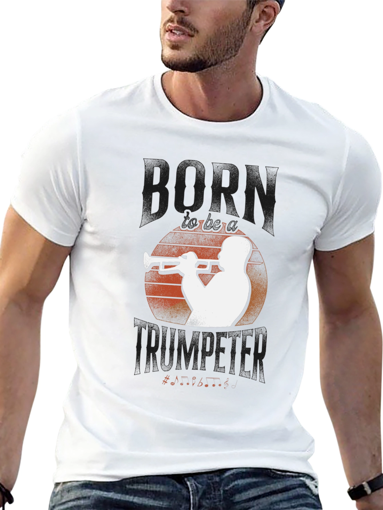 Horn Trumpeter Graphic Tee - Black