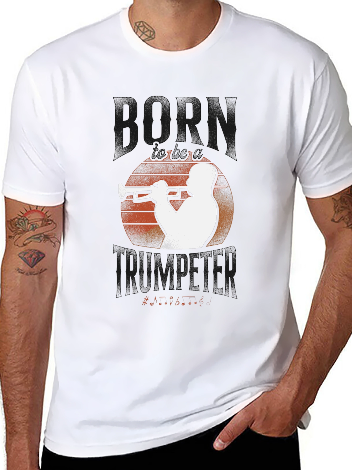 Horn Trumpeter Graphic Tee - Black