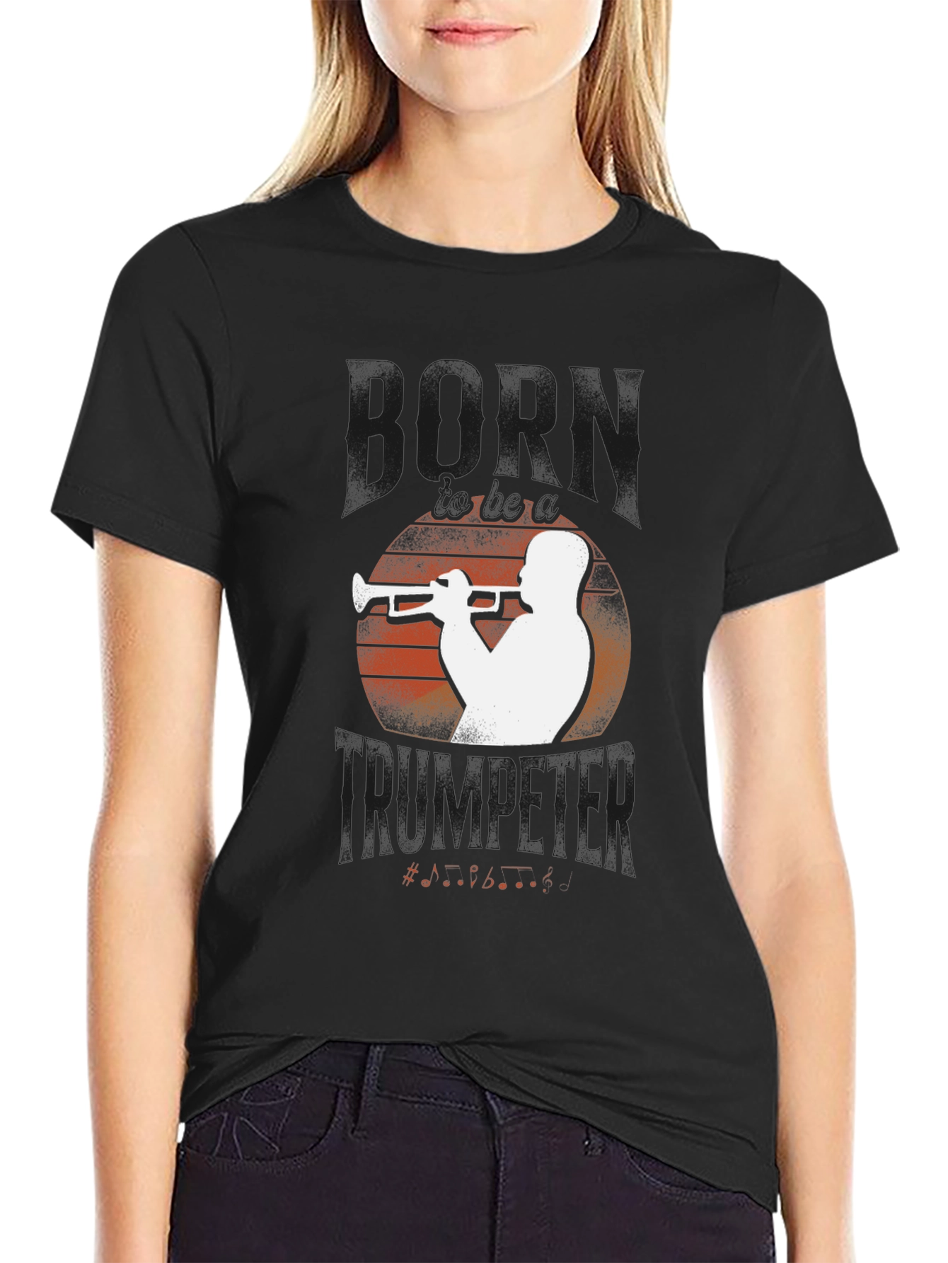 Horn Trumpeter Graphic Tee - Black
