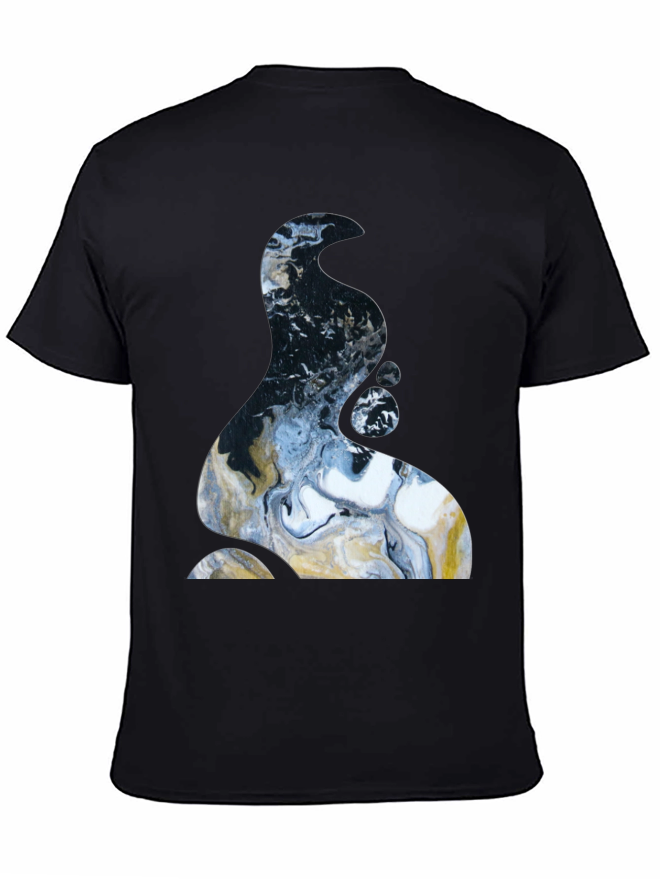 Abstract Art Tee: Modern Graphic Print Black T-Shirt