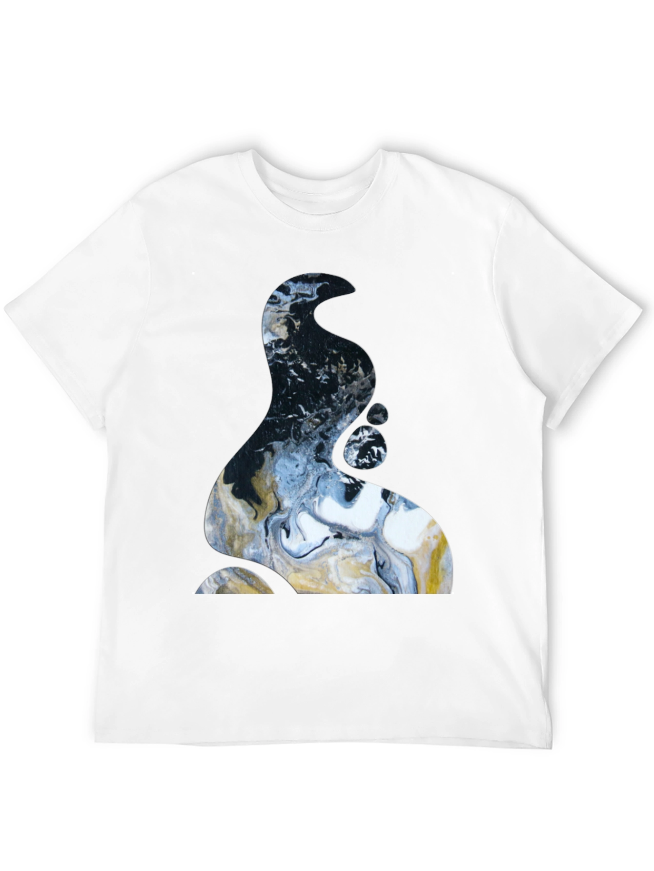 Abstract Art Tee: Modern Graphic Print Black T-Shirt