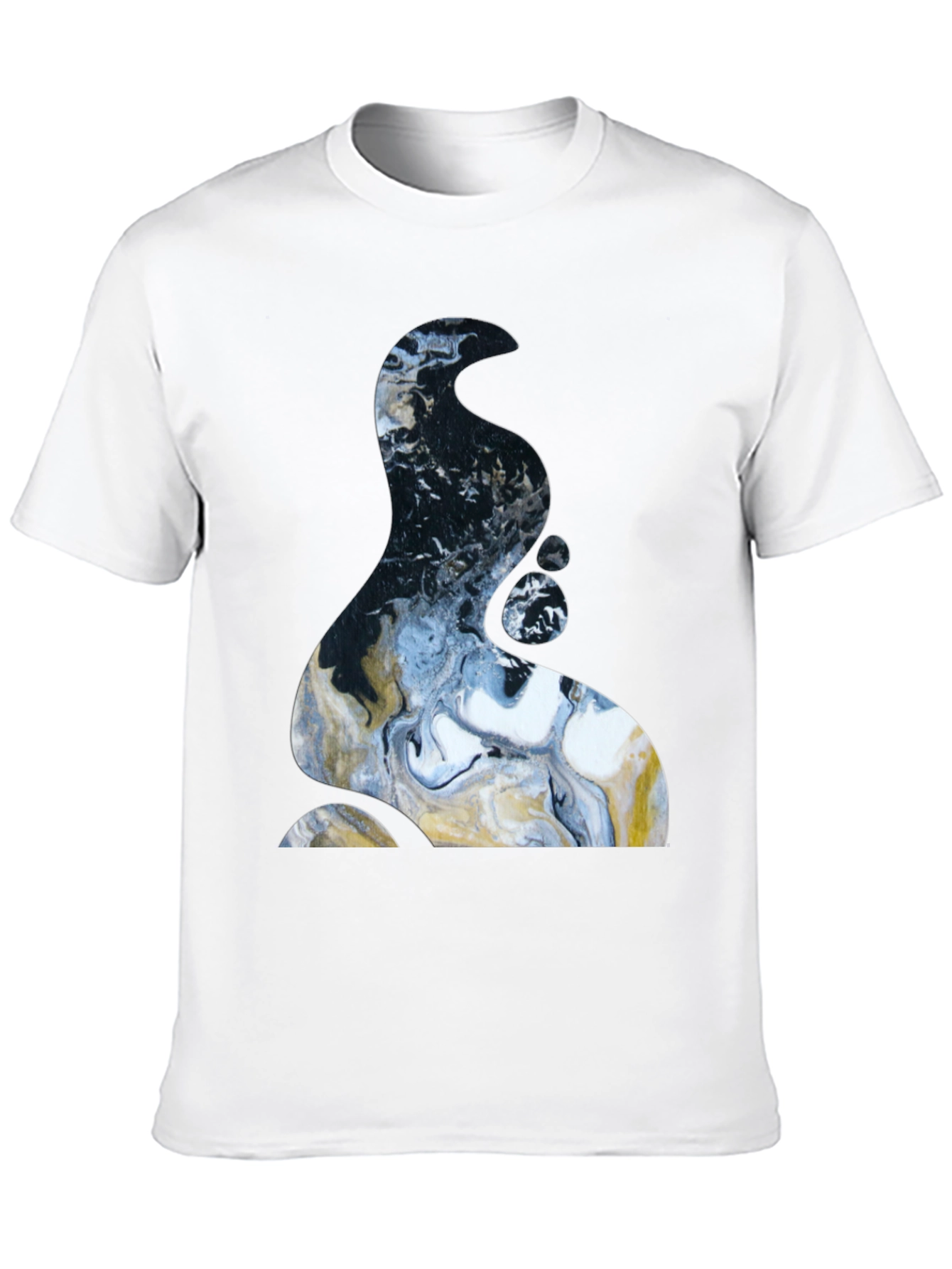 Abstract Art Tee: Modern Graphic Print Black T-Shirt