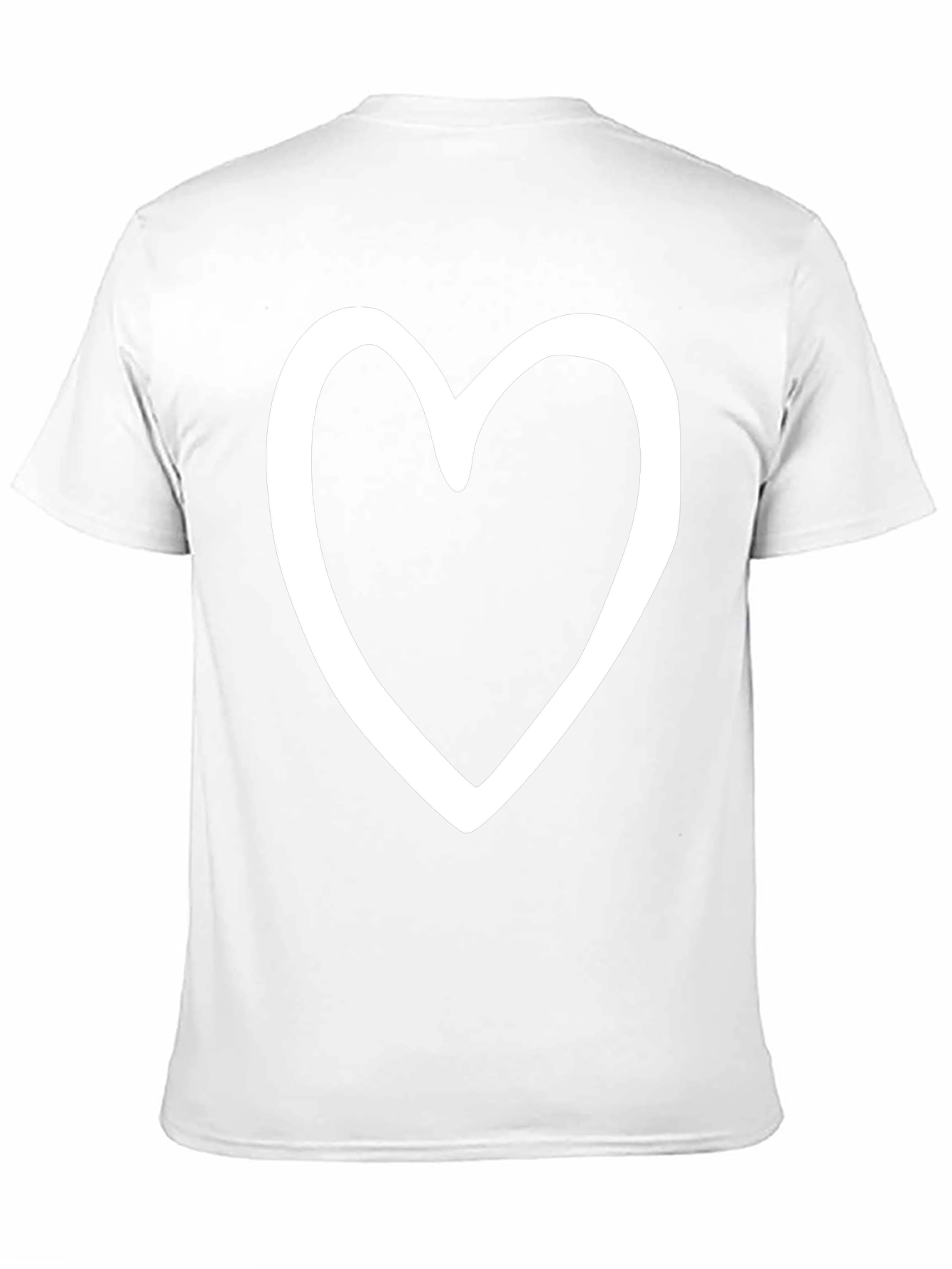 Heart Outline Graphic Print Black T-Shirt