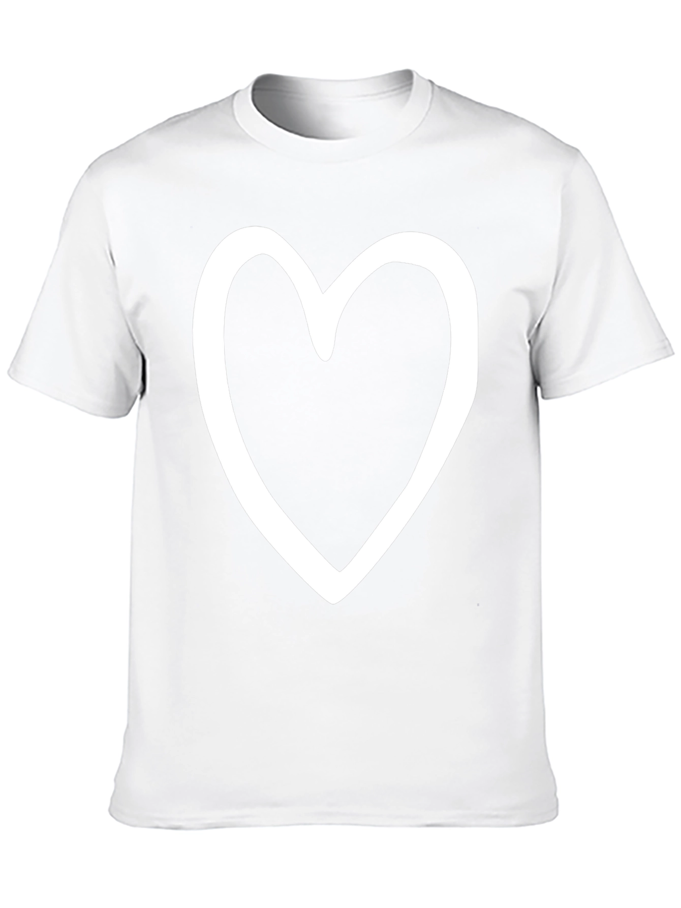 Heart Outline Graphic Print Black T-Shirt
