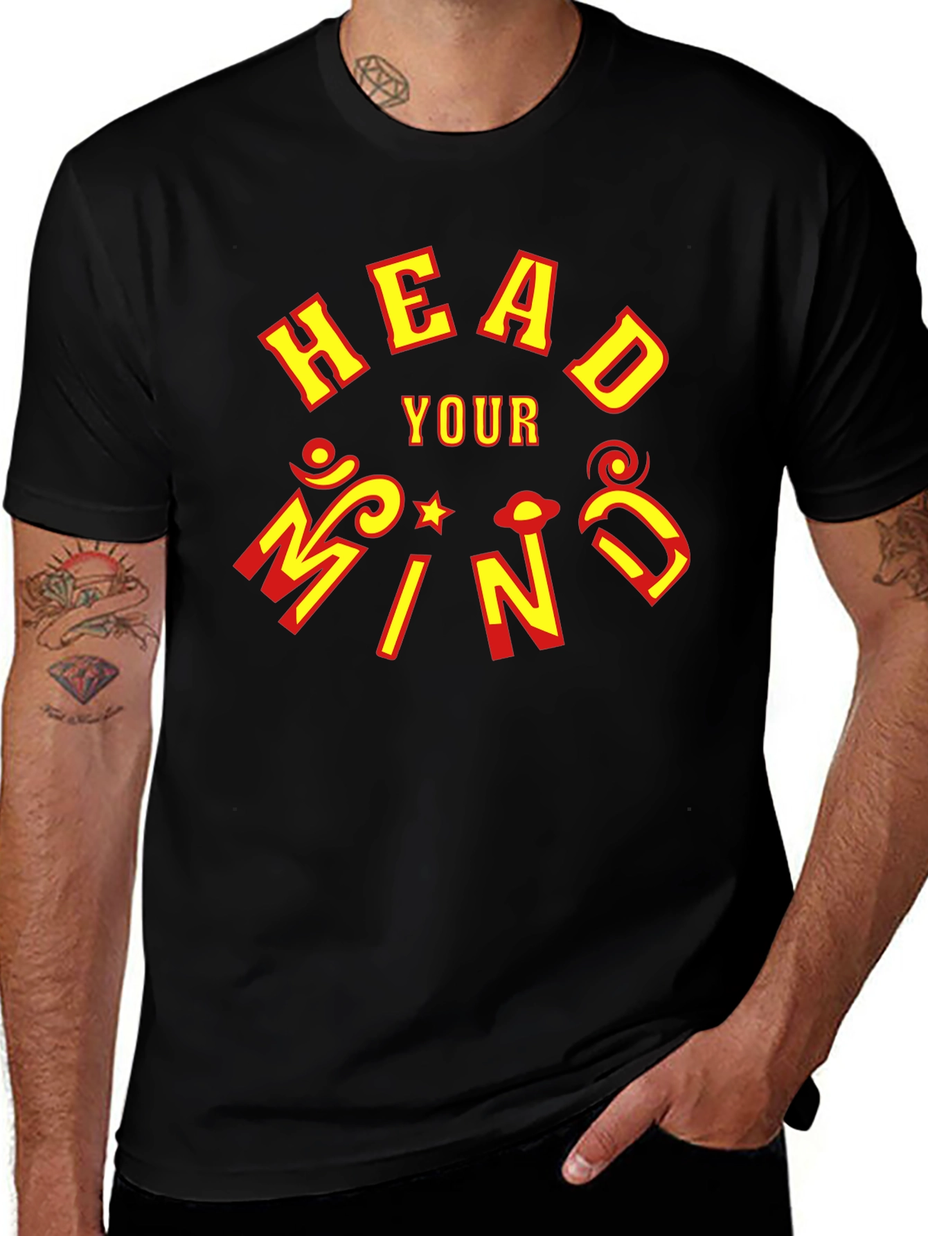 Head Your Mind Graphic Black T-Shirt
