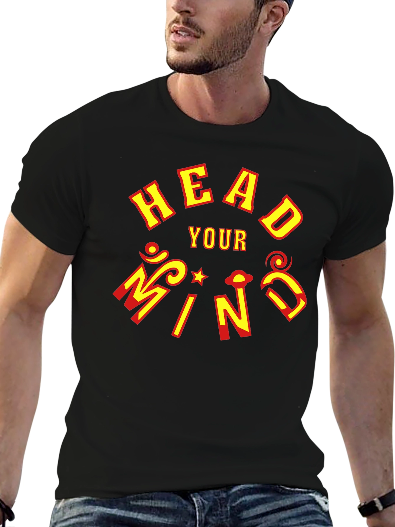 Head Your Mind Graphic Black T-Shirt