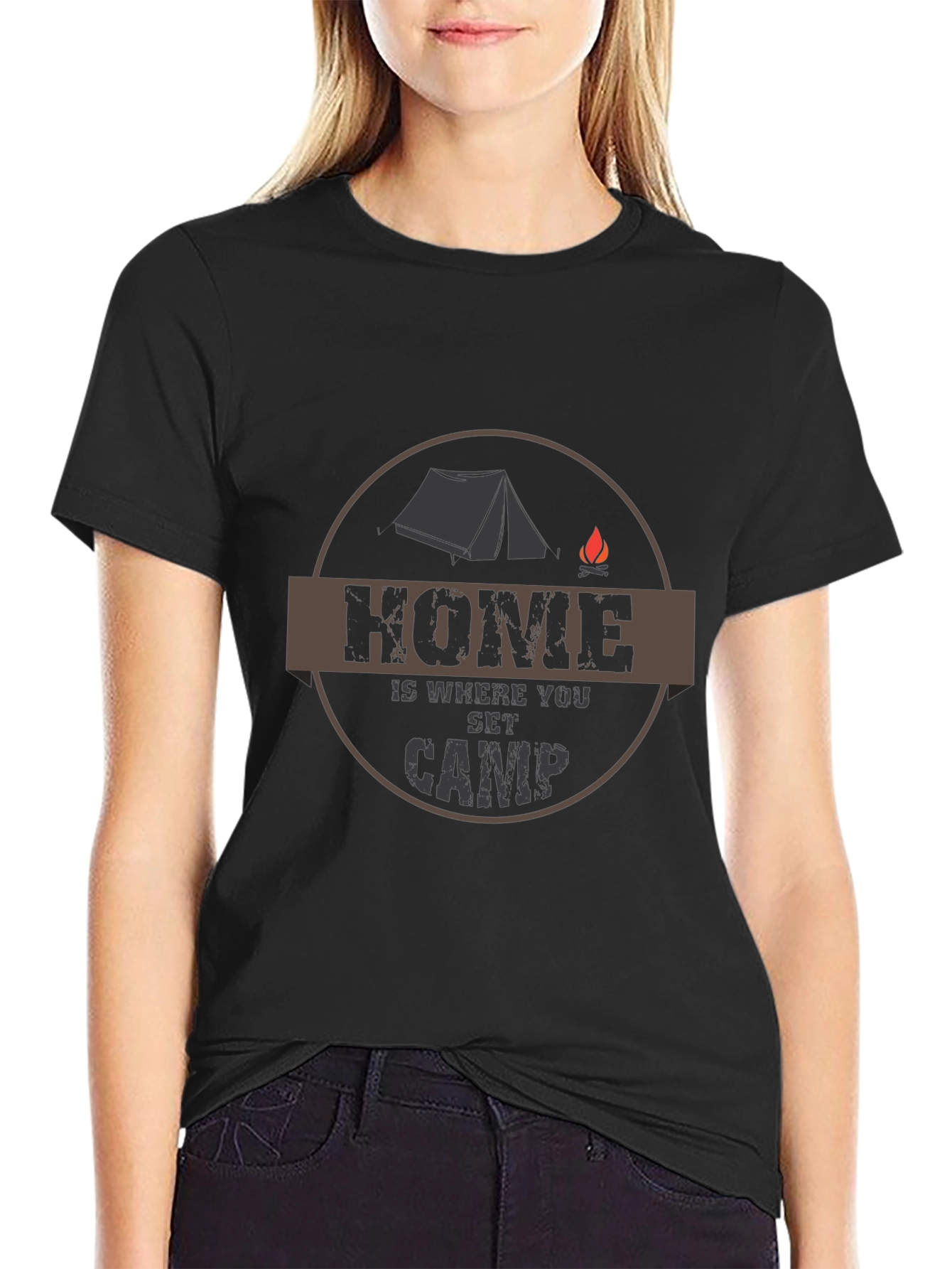 Home Is Where You Set Camp Black T-Shirt