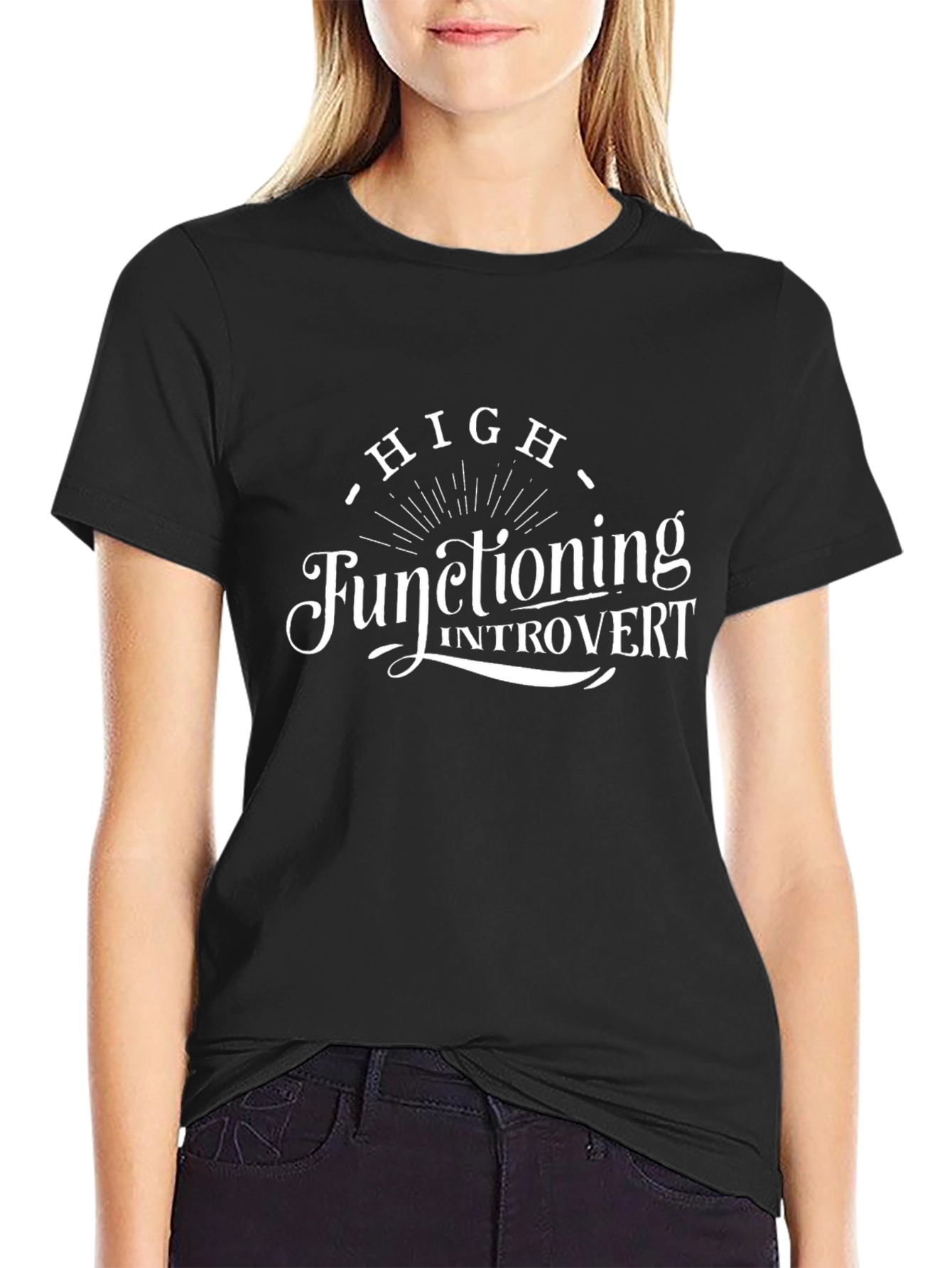 High Functioning Introvert Black T-Shirt