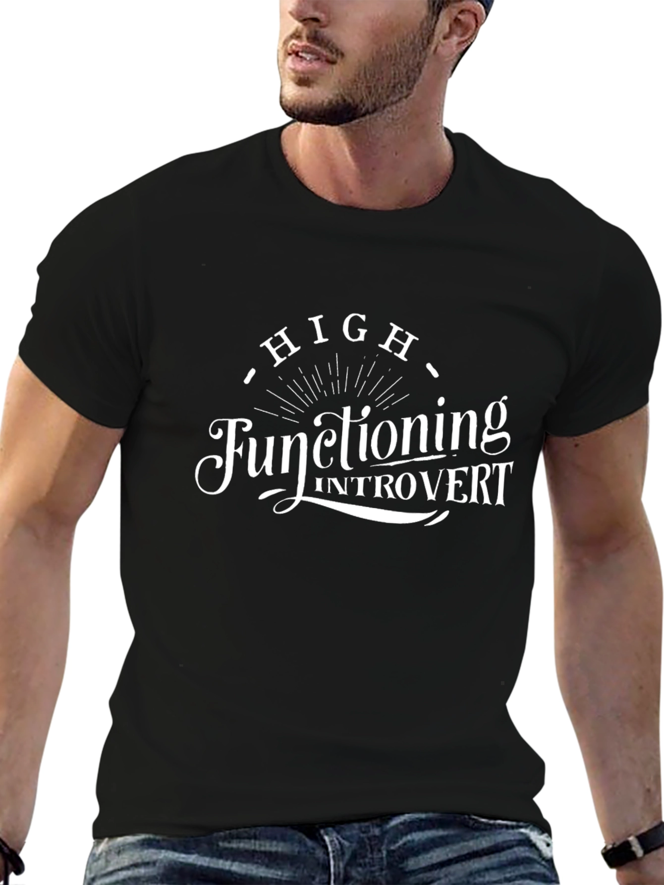 High Functioning Introvert Black T-Shirt