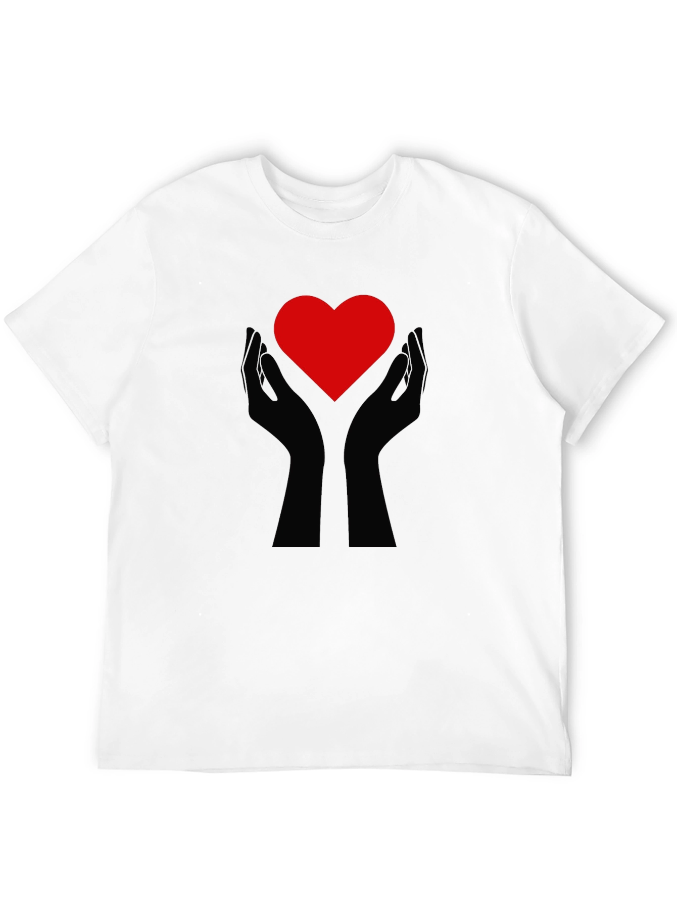 Heart Hands Graphic Tee - Black Cotton Comfort