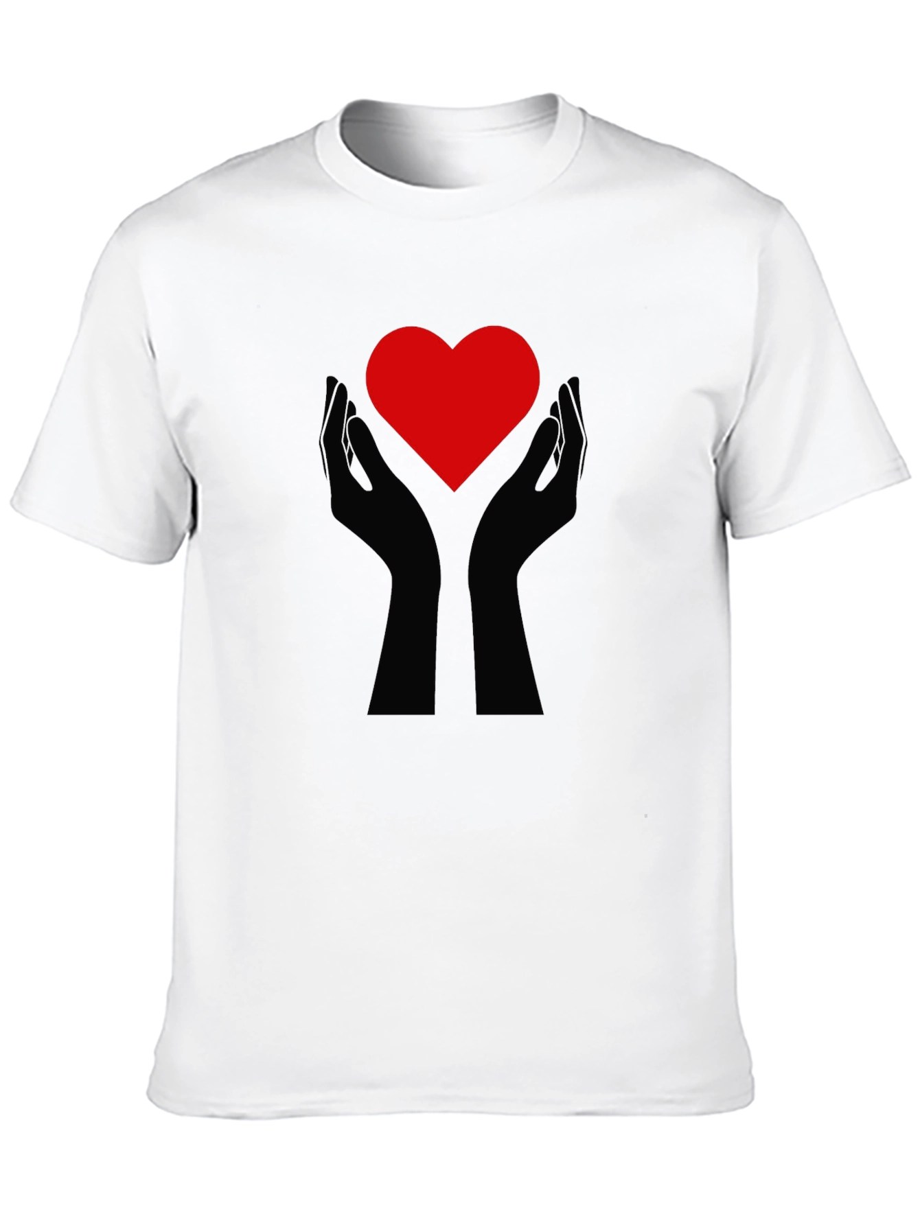 Heart Hands Graphic Tee - Black Cotton Comfort