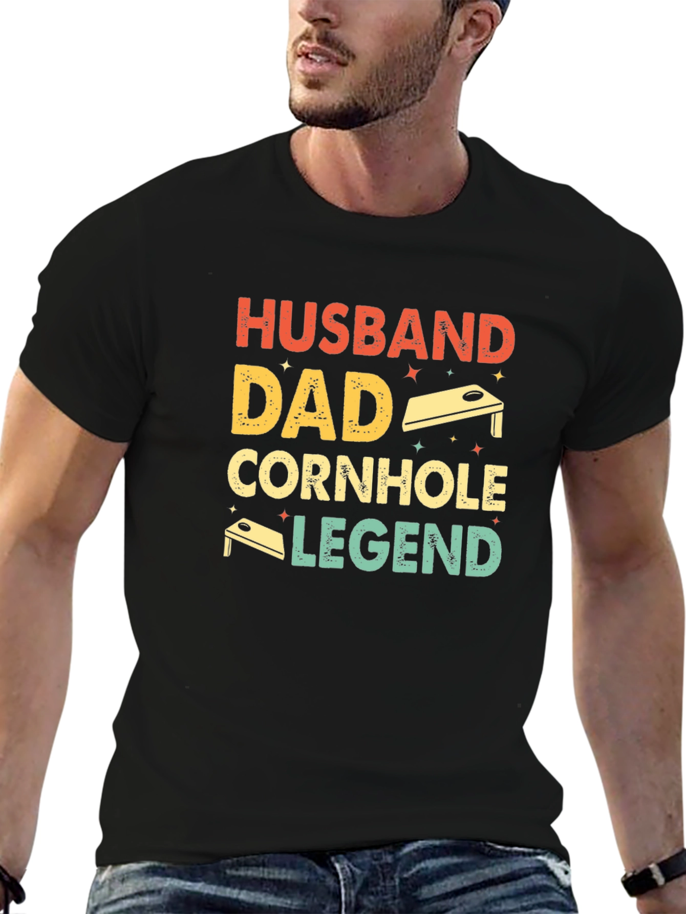 Husband Dad Cornhole Legend Graphic T-Shirt