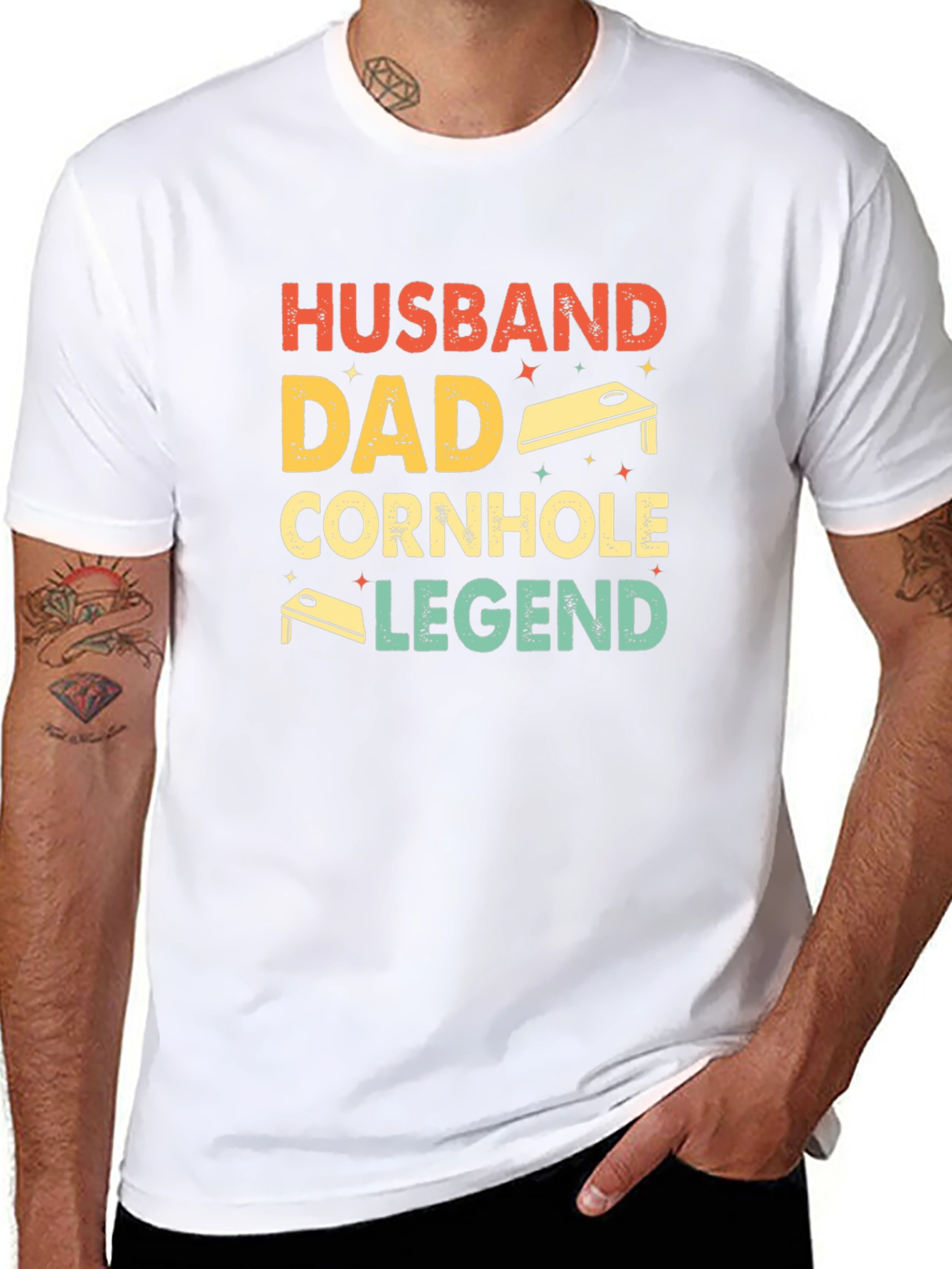 Husband Dad Cornhole Legend Graphic T-Shirt