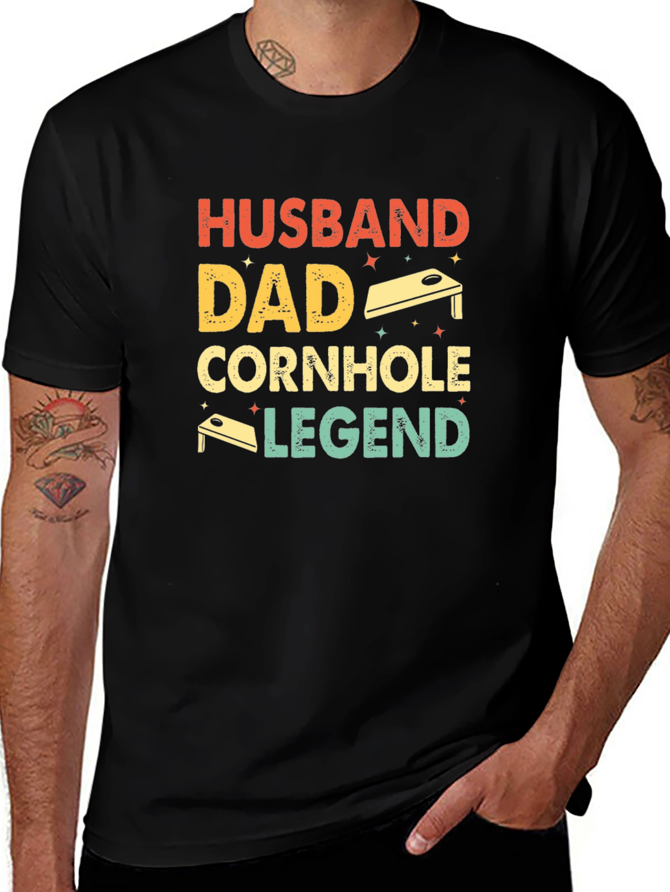 Husband Dad Cornhole Legend Graphic T-Shirt