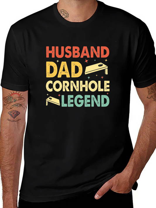 Husband Dad Cornhole Legend Graphic T-Shirt