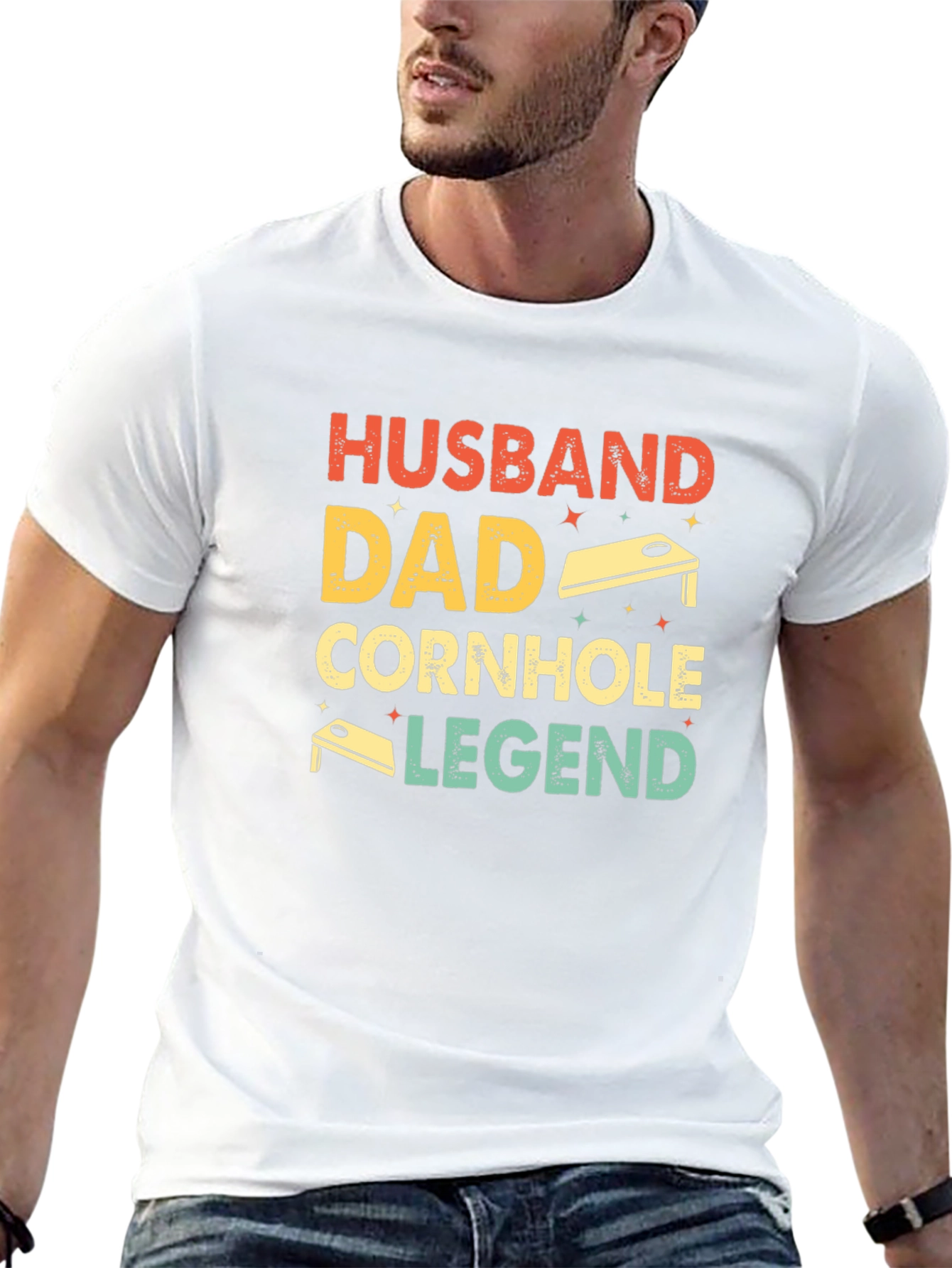 Husband Dad Cornhole Legend Graphic T-Shirt